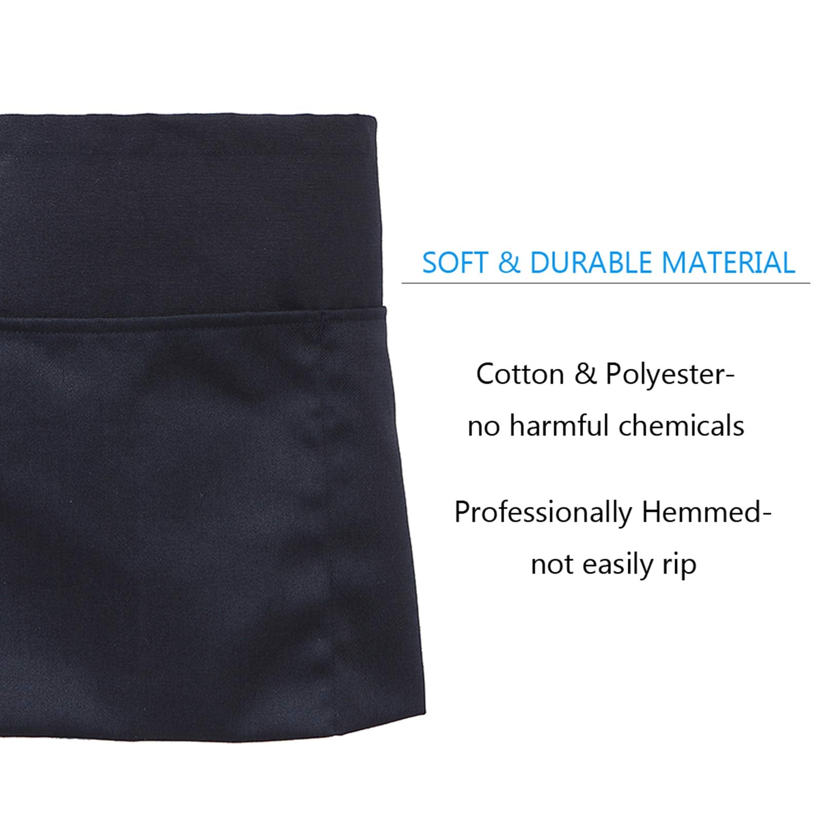 BOHARERS Waist Apron with 3 Pockets - Black Waitress Waiter Server Short Aprons