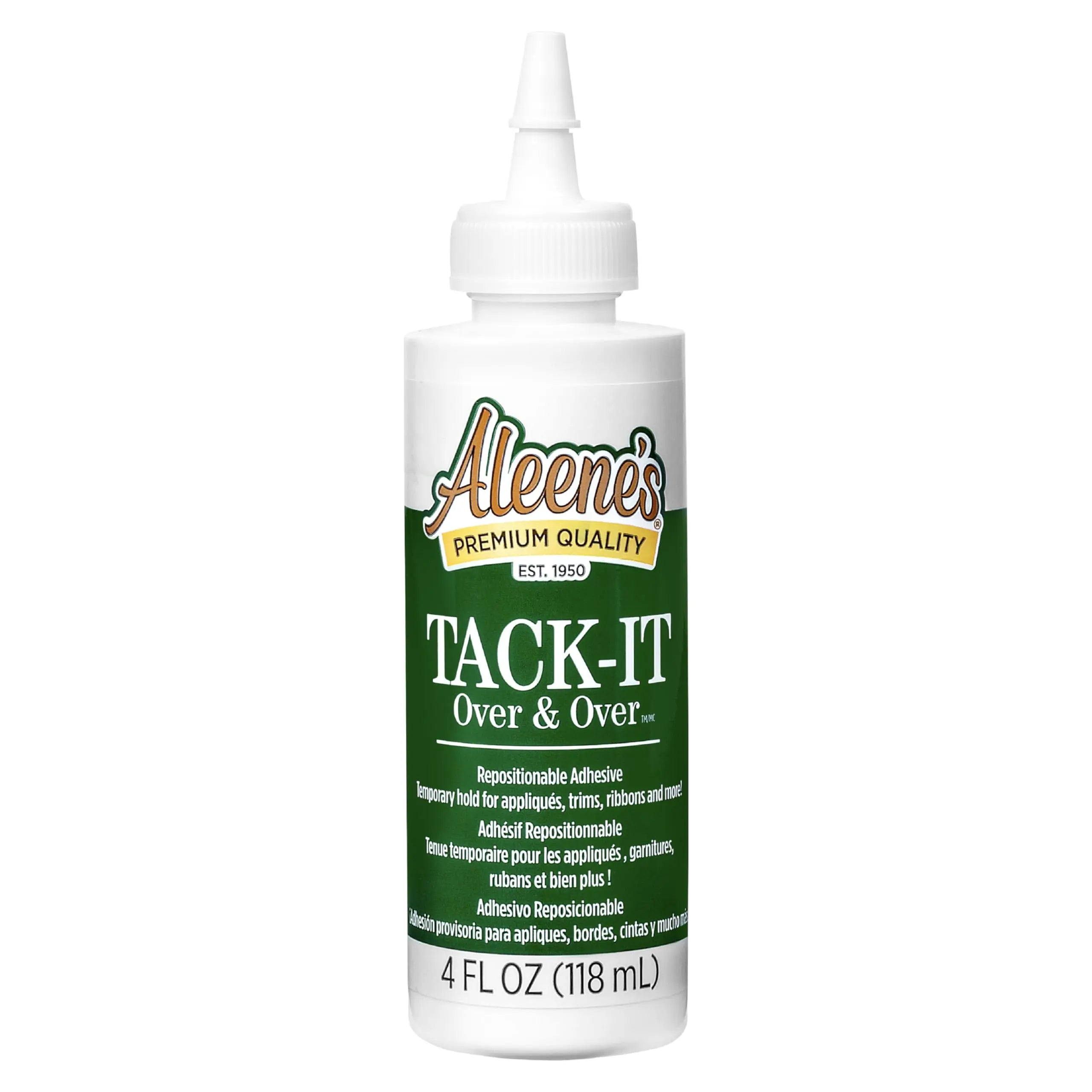 غراء Aleene's Tack-It Over & Over السائل 4 أونصة سائلة، لاصق قابل لتغيير الموضع والإزالة، شفاف