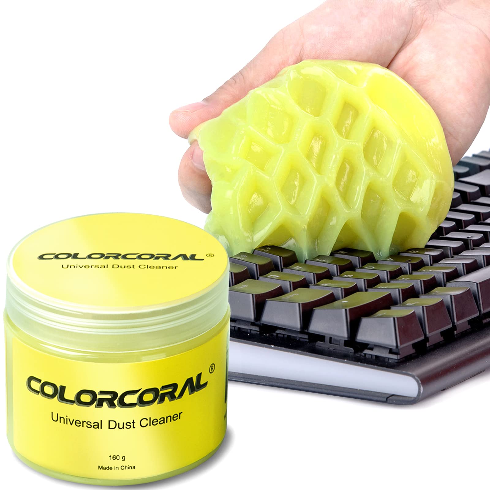 COLORCORAL Reinigungsgel Universal Staubentferner für PC Tastatur Auto Detailing Büroelektronik Laptop Staubwischset Computer Staubentferner, Computer Gaming Autozubehör, Geschenk für Männer Frauen 160g