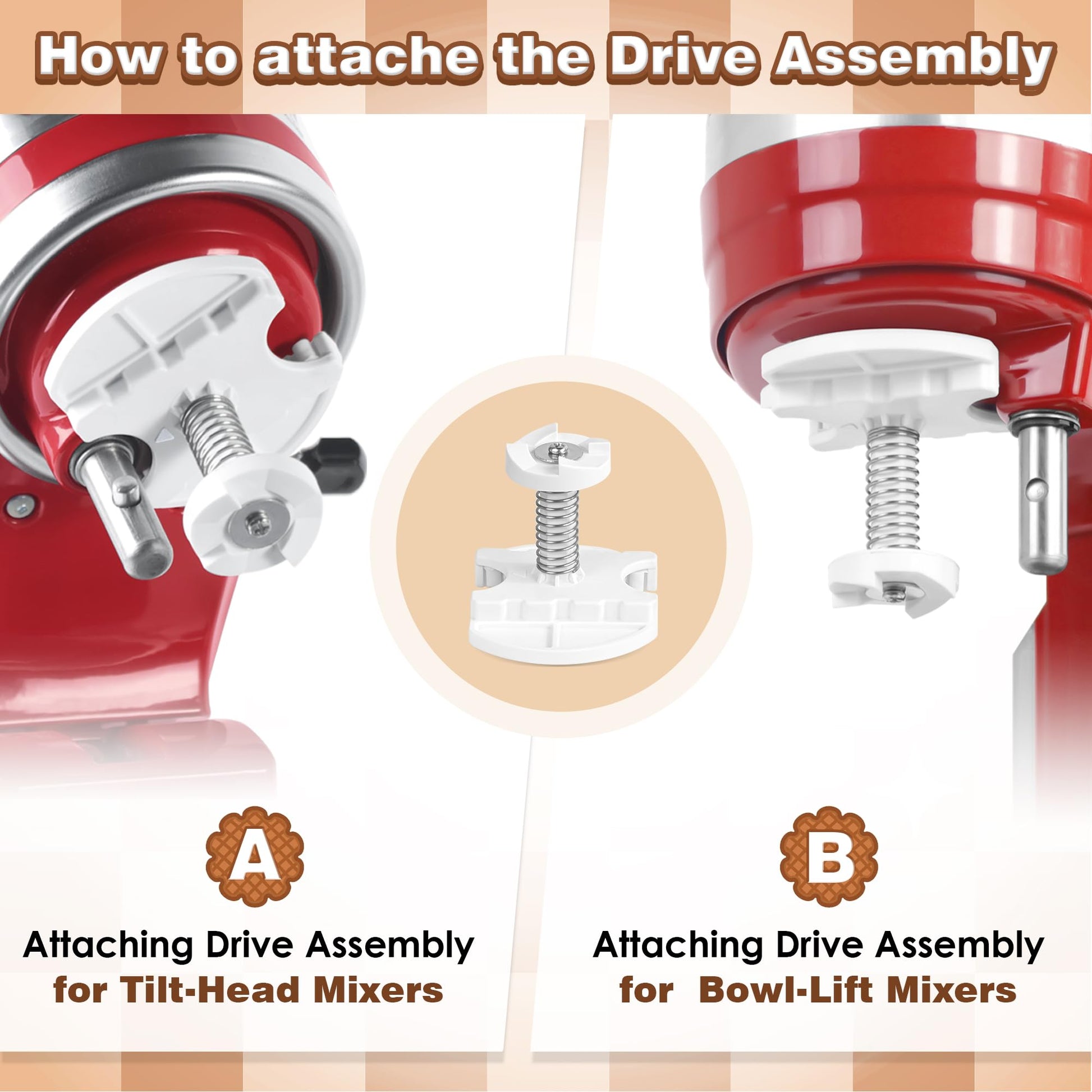 Ice Cream Maker Attachment for KitchenAid Stand Mixer, Compatible with KitchenAid 4.5/5QT/6QT accessories and attachments, 2 Quart for kitchenaid mixer attachments Frozen Yogurt/Gelato Maker