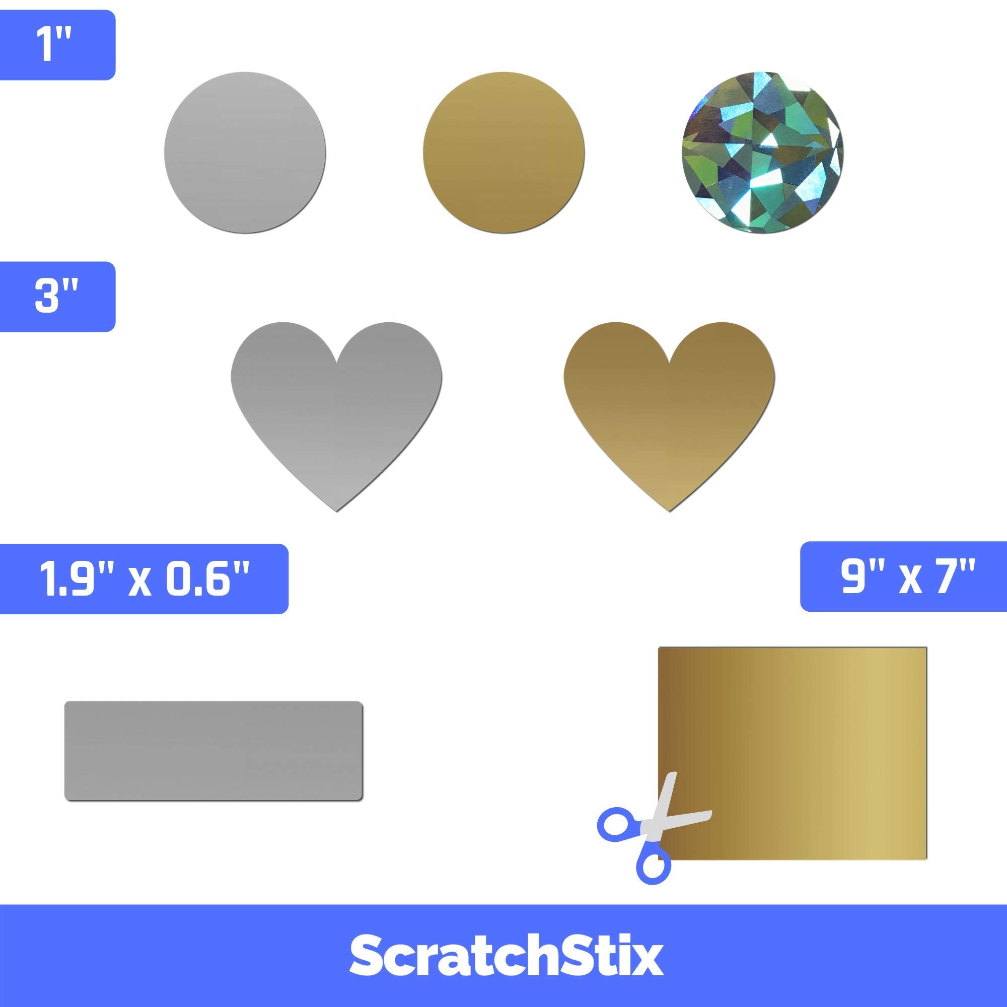 150 Pack, 1" Scratch Off Stickers Labels, Round Circle - Gold