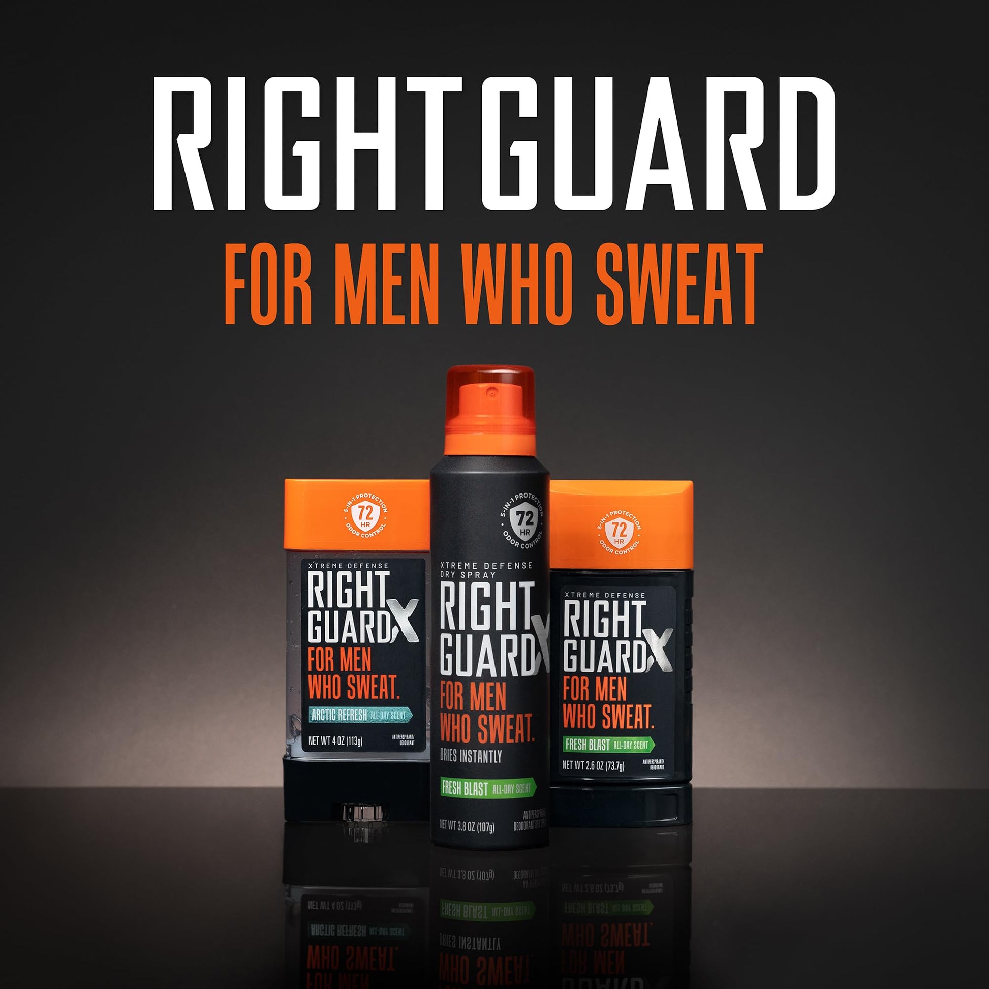 Right Guard Xtreme Defense Antiperspirant Deodorant Gel, Arctic Refresh Scent - 5-in-1 Deodorant Men Can Trust, 72-Hour Odor Control Invisible Gel for Men, 4 oz (4 Pack)