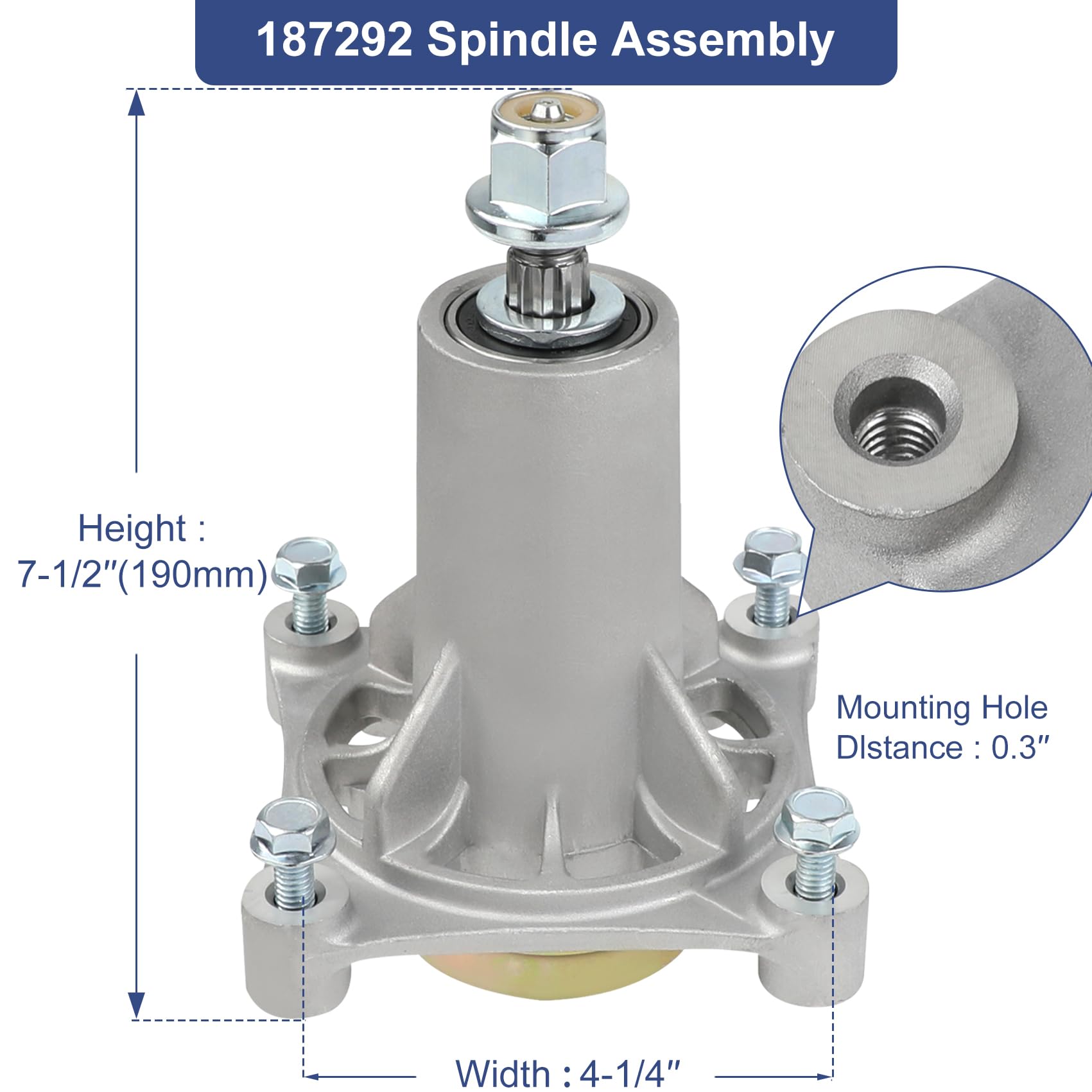 187292 192870 532187281 532187292 567253301 587819701 587125401 Husqvarna yth22v46 yth24v48 Spindle 187292 Mandrel Assembly Husqvarna 42" 46" 48" 54" Mower Deck Spindle Craftsman 2200 567253301