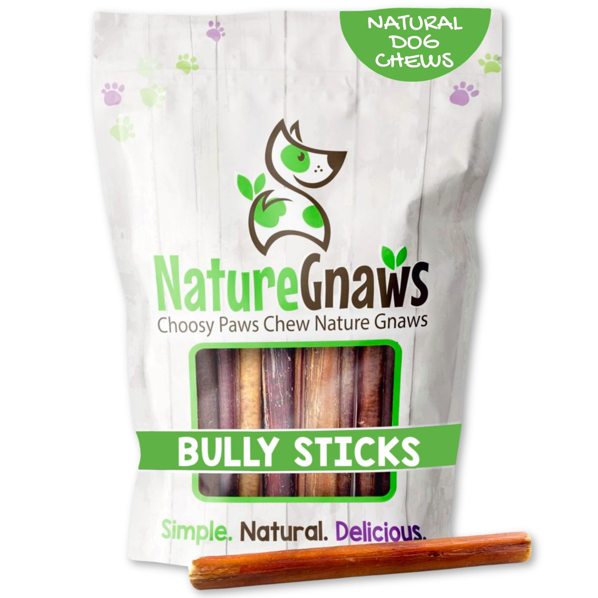 Nature Gnaws Large Bully Sticks for Dogs 5-6" (10 Count) - Thick Long Lasting for Aggressive Chewers and Large Dogs - Natural Beef Dog Chew Bones