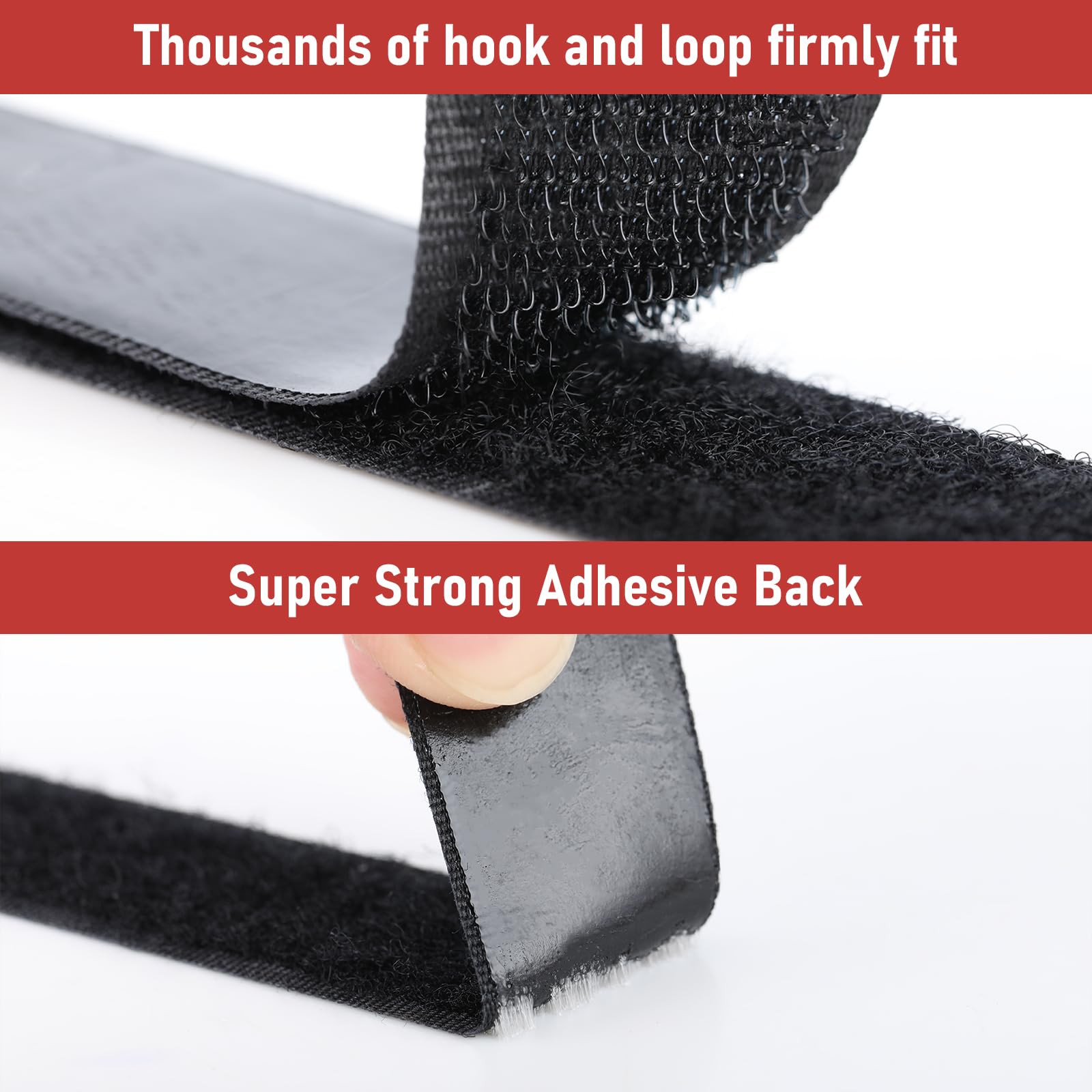 32Ft *1 Inch Hook and Loop Tape with Adhesive Back, Heavy Duty Double Sided Adhesive Strips, Strong Sticky Strips Roll for Home/Office/School/Car, Black