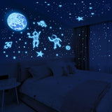 Glow in The Dark Stars for Ceiling 1106Pcs Glow in The Dark Moon and Planet Wall Decal Luminous Astronaut Universe Galaxy Space Wall Stickers Outer Space Decal for Kids Boys Bedroom Christmas Gift