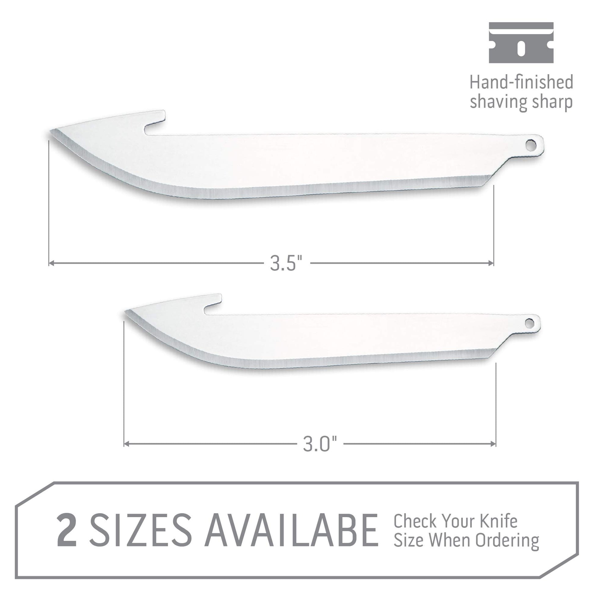 OUTDOOR EDGE 3.5" RazorSafe Replacement Knife Blades, 6 Pieces