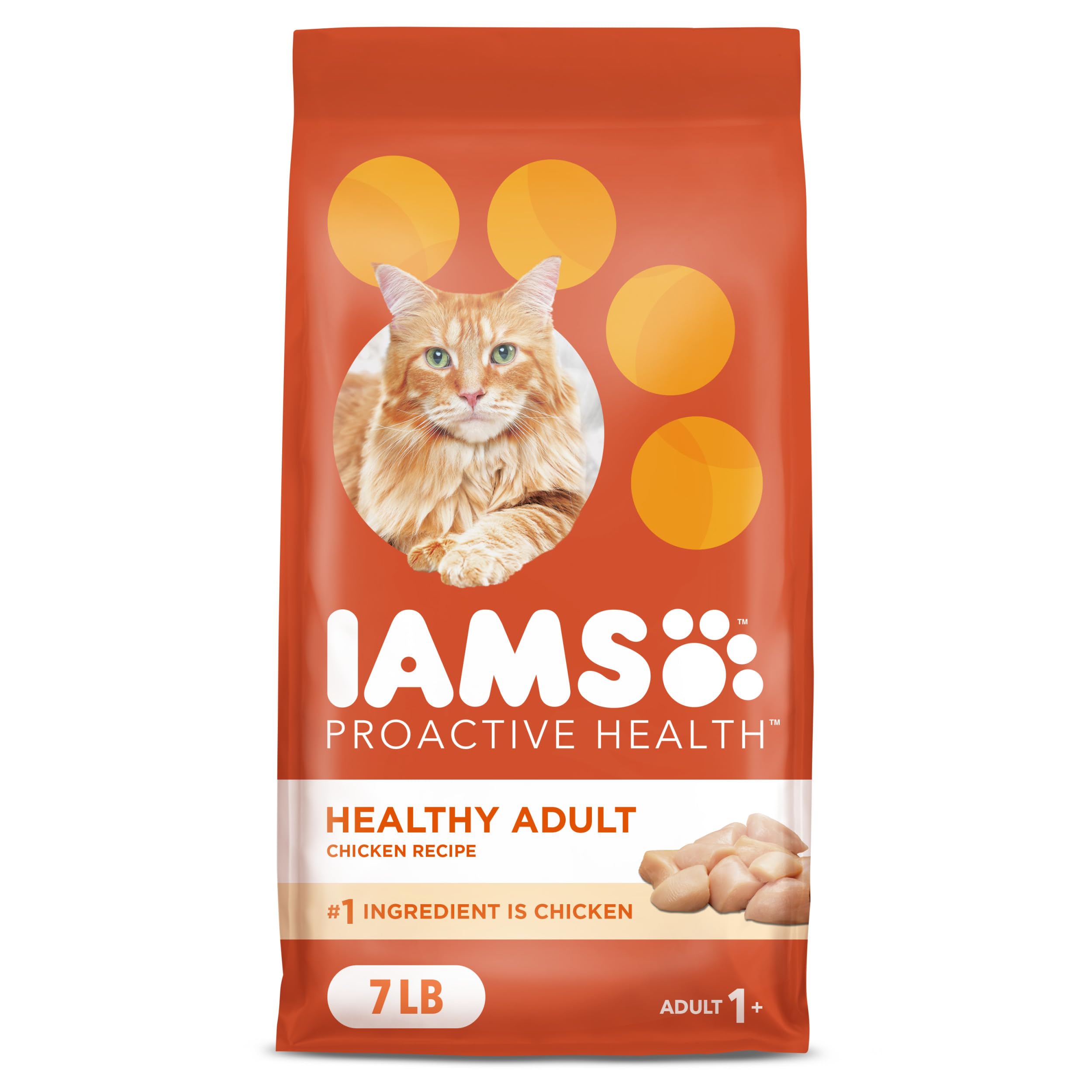 IAMS Proactive Health Adult Healthy Dry Cat Food with Chicken, 7 lb. Bag