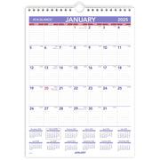 AT-A-GLANCE 2025 Wall Calendar, 8" x 11", Small, Ruled Blocks (PM12825)