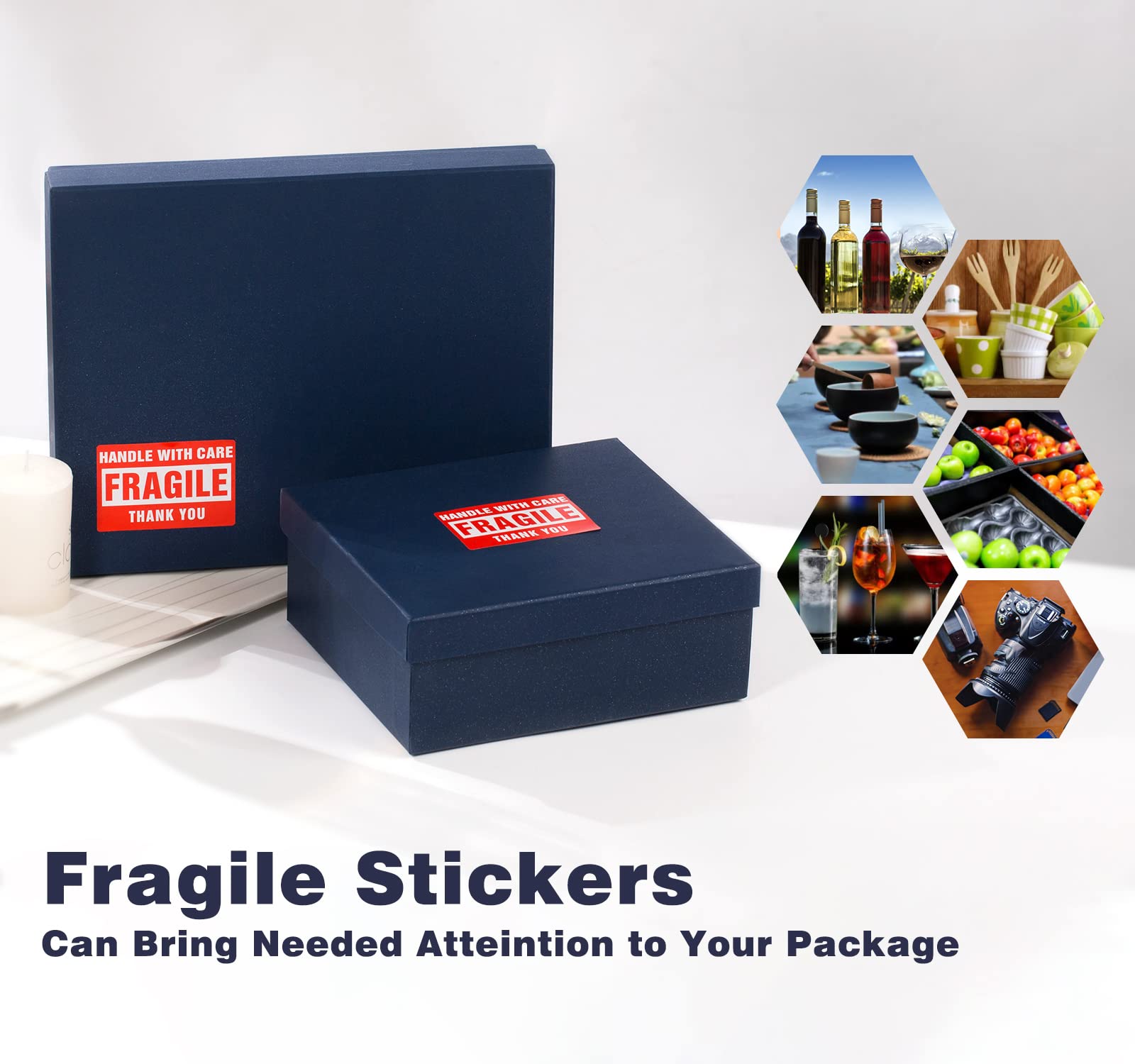 LuckyGuard 3 x 2 Inch Handle with Care 500 Fragile Stickers for Shipping Moving Glass Permanent Adhesive Fragile Labels (1 Roll, 500 Labels)