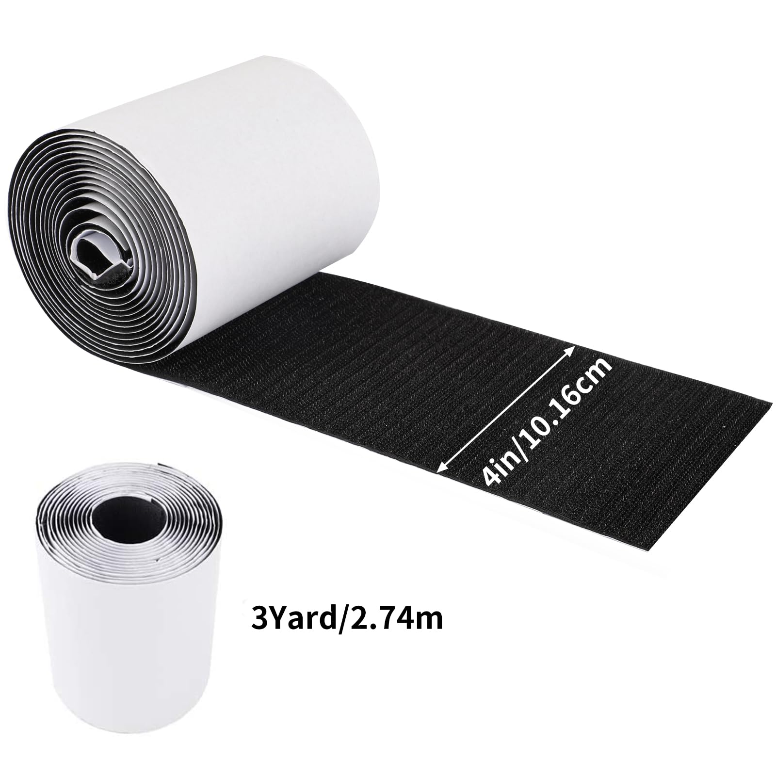 COCOBOO 4 Inch x 9 Feet Hook and Loop Tape for Couch Cushions, Strips with Adhesive, Nylon Self Adhesive Heavy Duty Strips for Home Office School Car and Crafting Organization