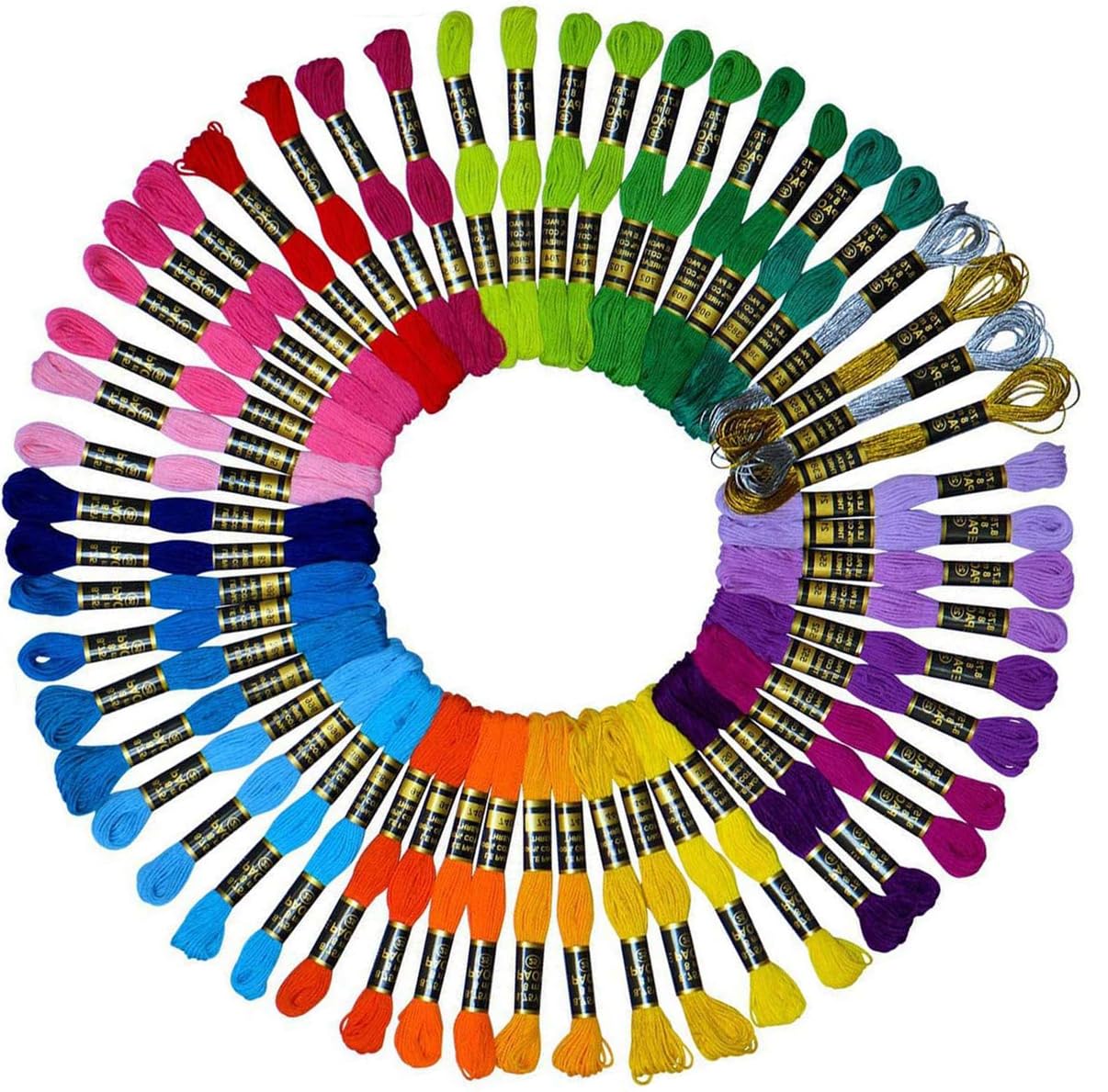 Embroidery Floss Rainbow Color 50 Skeins Per Pack Cross Stitch Threads Friendship Bracelets Floss Crafts Floss