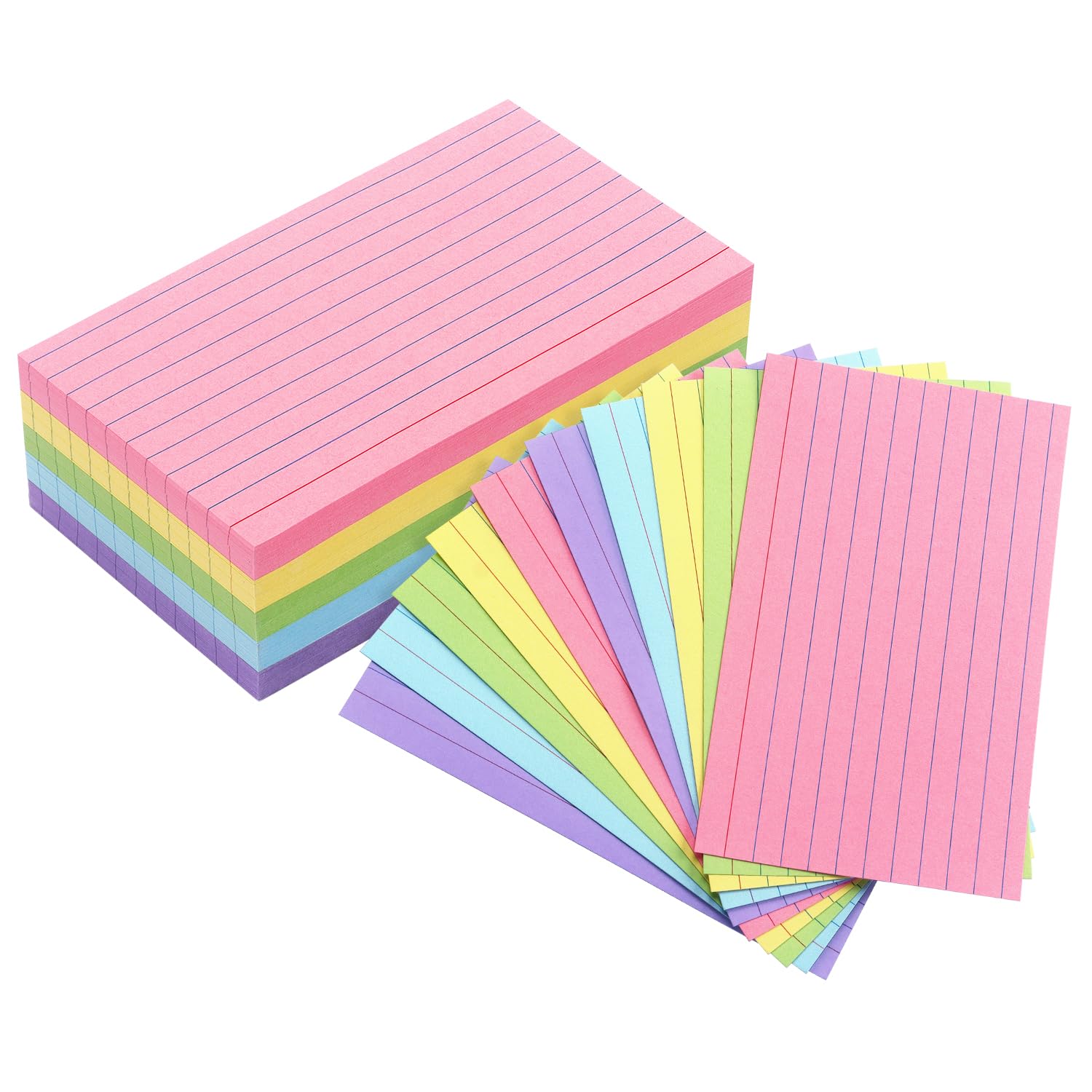 Colored Index Cards 3 X 5, Flash Cards Ruled Note Cards for School, 200 Count, Home and Office Flash Cards for studying