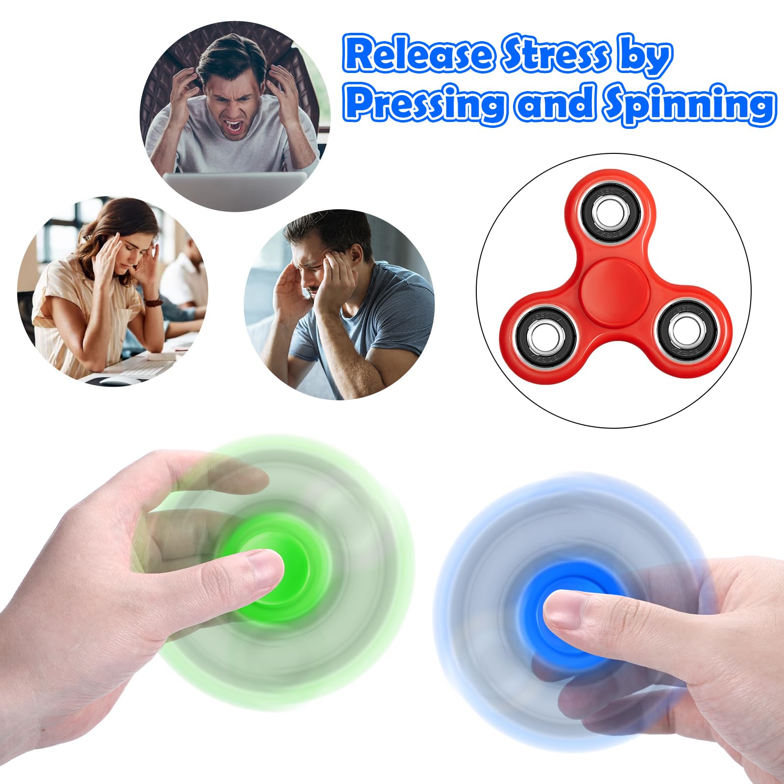 SCIONE Fidget Spinners Toys 5 Pack, Sensory Hand Fidget Pack Bulk, Anxiety Toys Stress Relief Reducer, Party Favors for Kids Adults Goodie Bag Stuffers,Fidget Stress Toys for Students Anxiety Relief