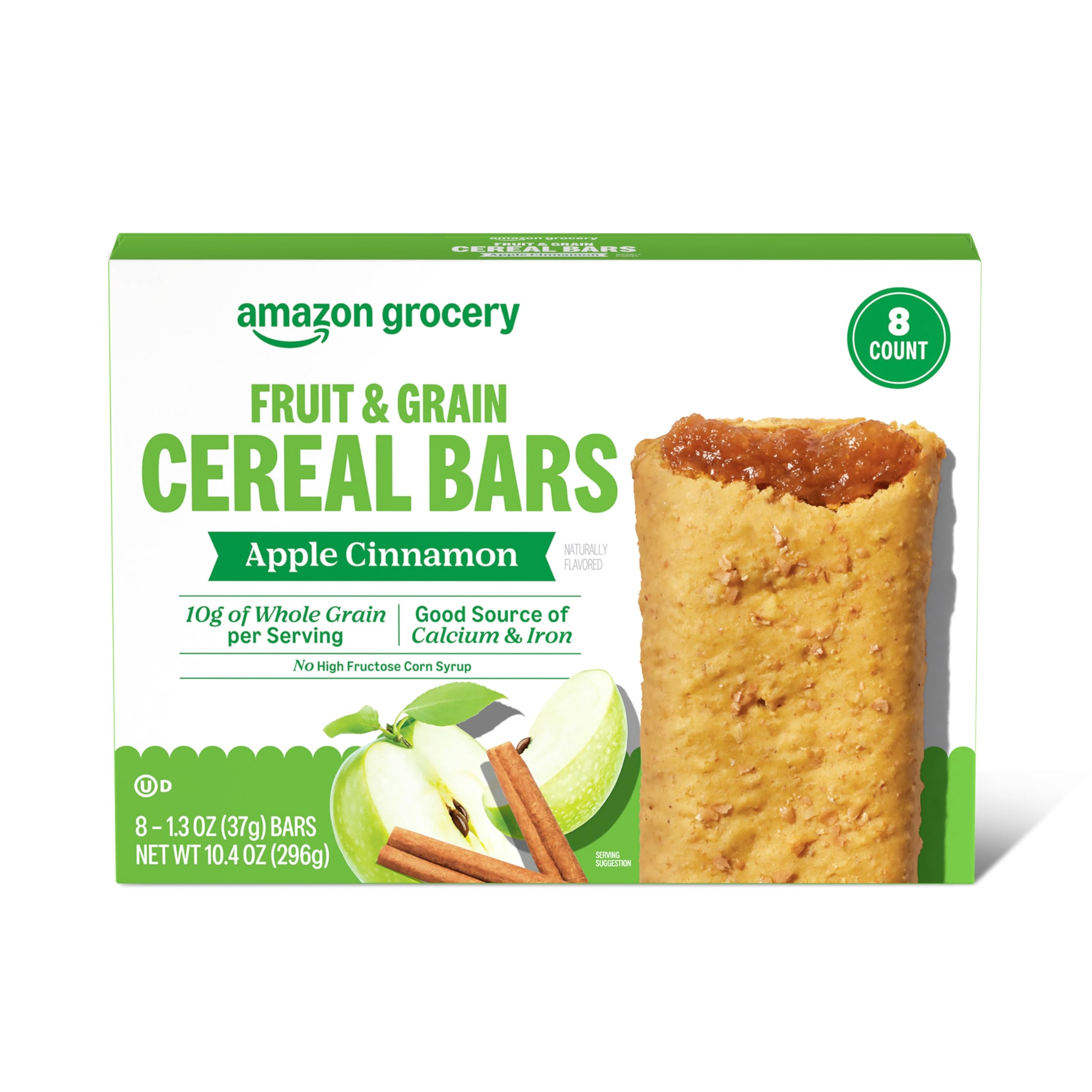 Amazon Grocery, Apple Cinnamon Fruit & Grain Cereal Bars, 1.3 Oz, 8 Ct (Previously Happy Belly, Packaging May Vary)