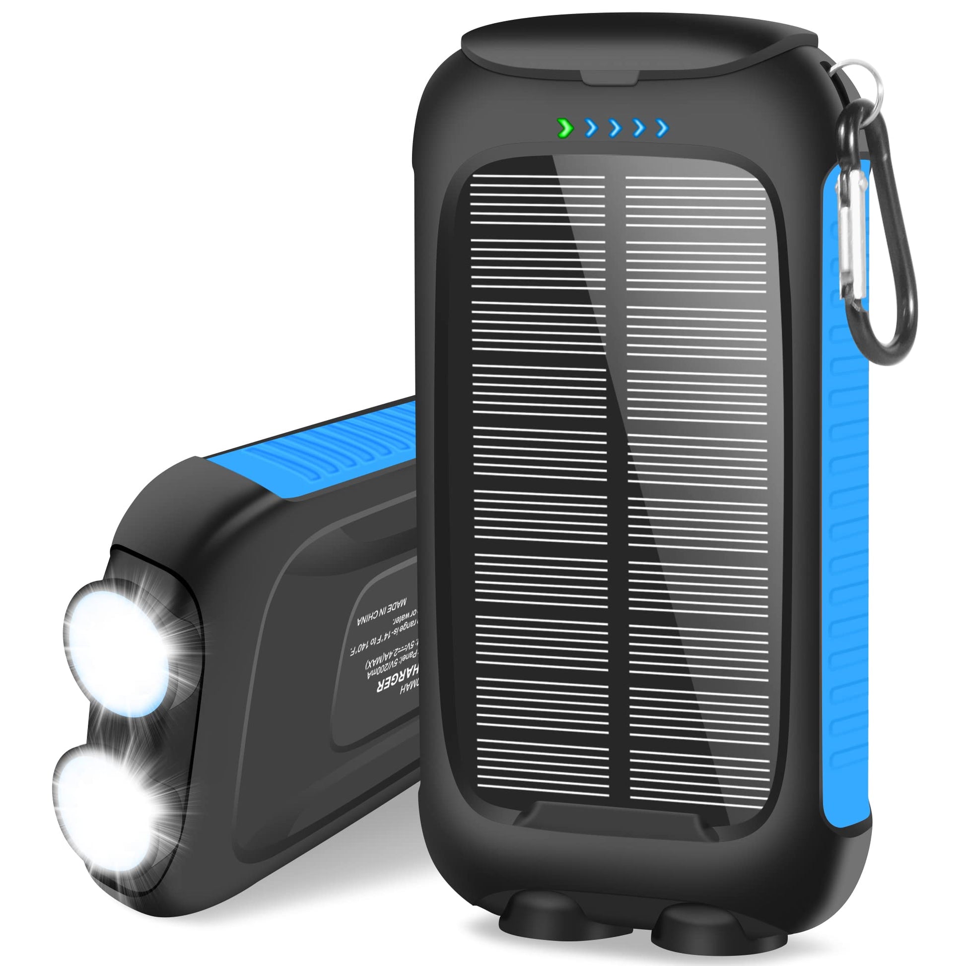 Solar Power Bank -38800mAh Waterproof Portable Solar Phone Charger with LED Flashlight/Fast Charge USB C External Backup Battery Pack for All Cell Phones & Electronic Devices