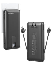 Charmast Portable Charger with Built-in Cables and Wall Plug, 20000mAh 20W USB C Power Bank Fast Charging Battery Pack Compatible with iPhone iPhone 16/15/14/13 Series, Samsung Google iPad etc