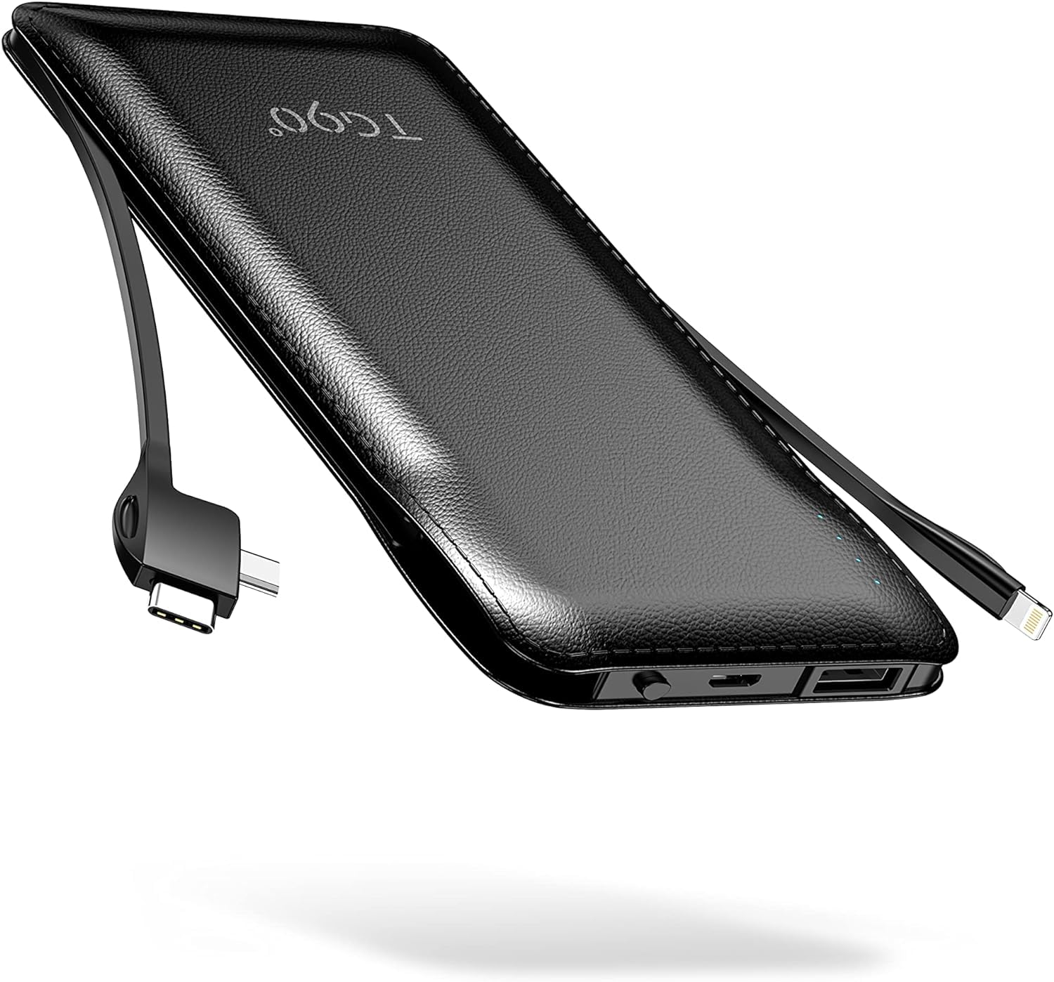 TG90ÃÂ° Portable Charger with Cords 10000mAh Power Bank with Built in Cables Battery Backup Cell Phone External Battery Pack Compatible with iPhone16/15 and Android Phone Travel Battery Pack