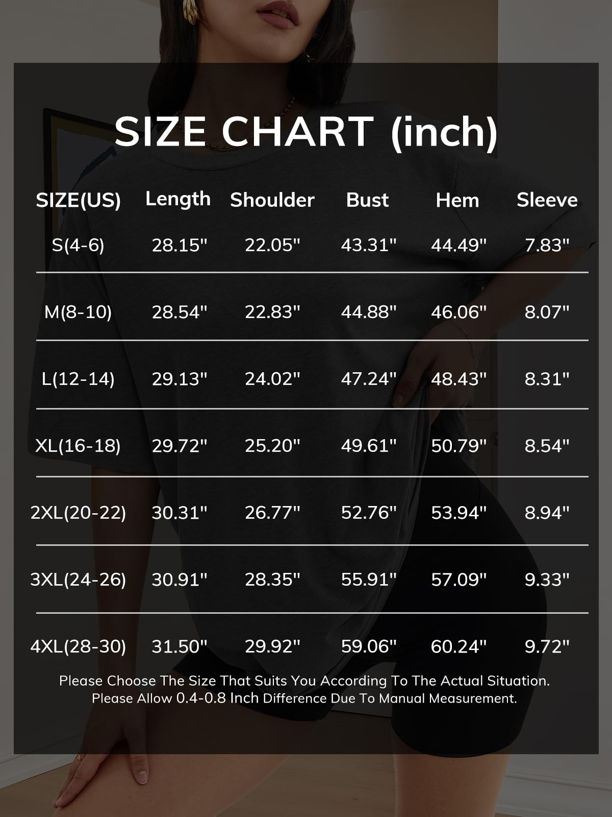 ATHMILE Womens Oversized T Shirts Loose Fit Crewneck Short Sleeve Tops Summer Casual Blouse Y2K 2025 Basic Tee Beach Black