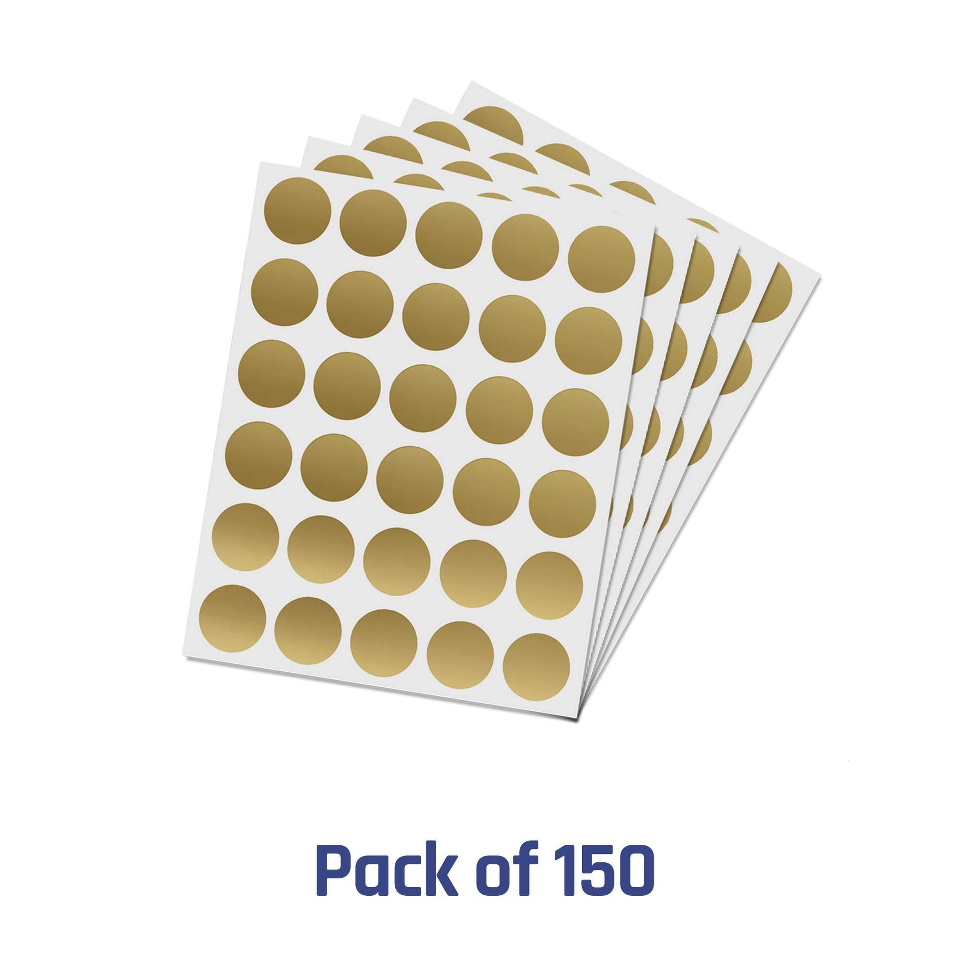 150 Pack, 1" Scratch Off Stickers Labels, Round Circle - Gold