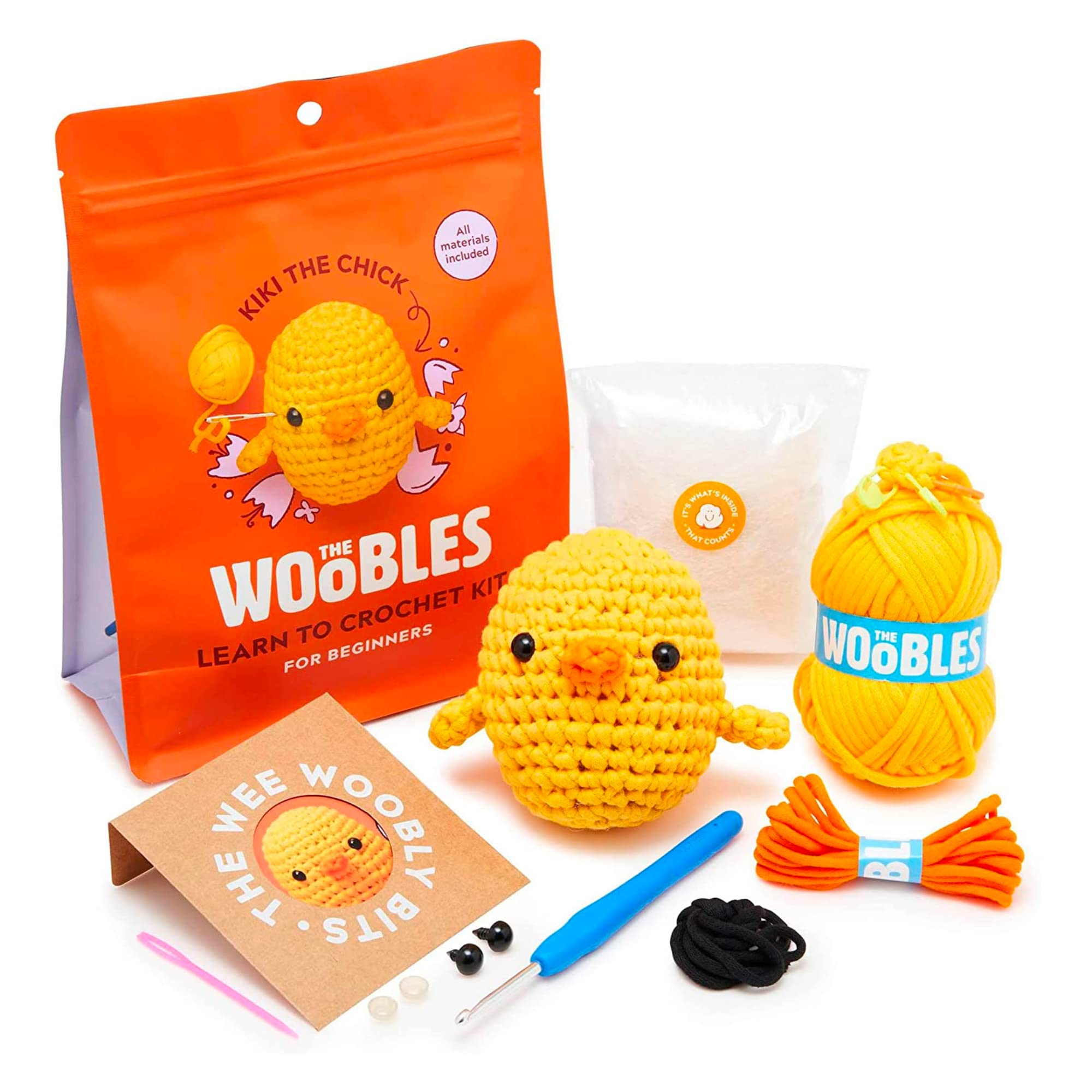 The Woobles Beginners Crochet Kit with Easy Peasy Yarn as seen on Shark Tank - with Step-by-Step Video Tutorials - JoJo The Bunny