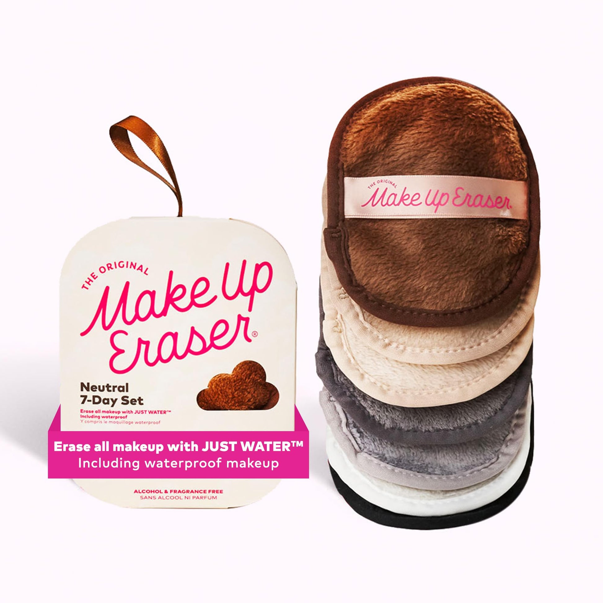 The Original MakeUp Eraser, 7-Day Set, Erase All Makeup With Just Water, Including Waterproof Mascara, Eyeliner, Foundation, Lipstick, Sunscreen, and More! Chic Black, 7ct.