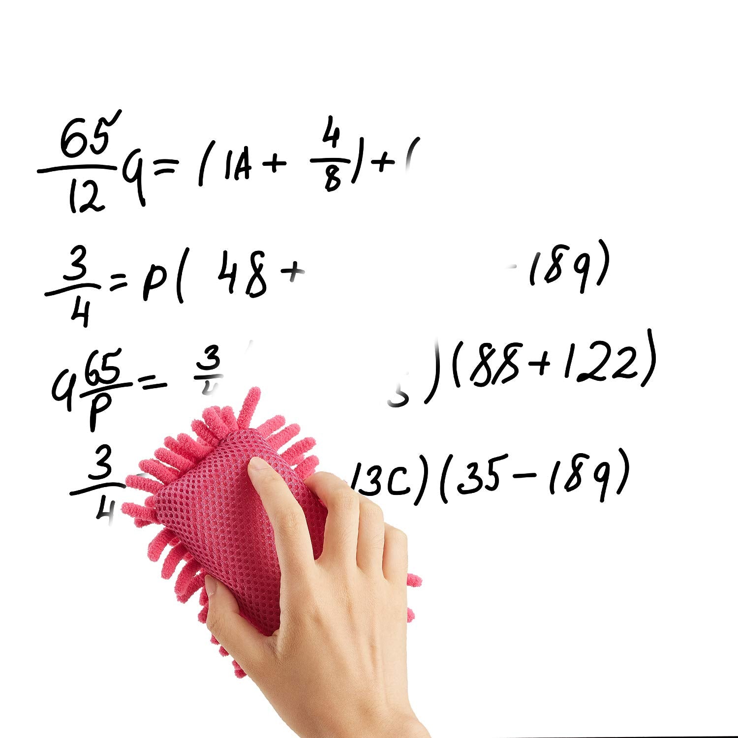 Zonon 4 Pieces Dry Erase Eraser Microfiber Shag Washable Whiteboard Eraser for Markers, Chalk, Classroom, Home and Office(Gray, Blue and Pink)