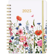 2025 Planner - Jan. 2025 - Dec. 2025, 2025 Planner Weekly and Monthly with Tabs, Planner/Calendar 2025, 6.3" x 8.4", Hardcover with Back Pocket + Thick Paper + Twin-Wire Binding - Flowers