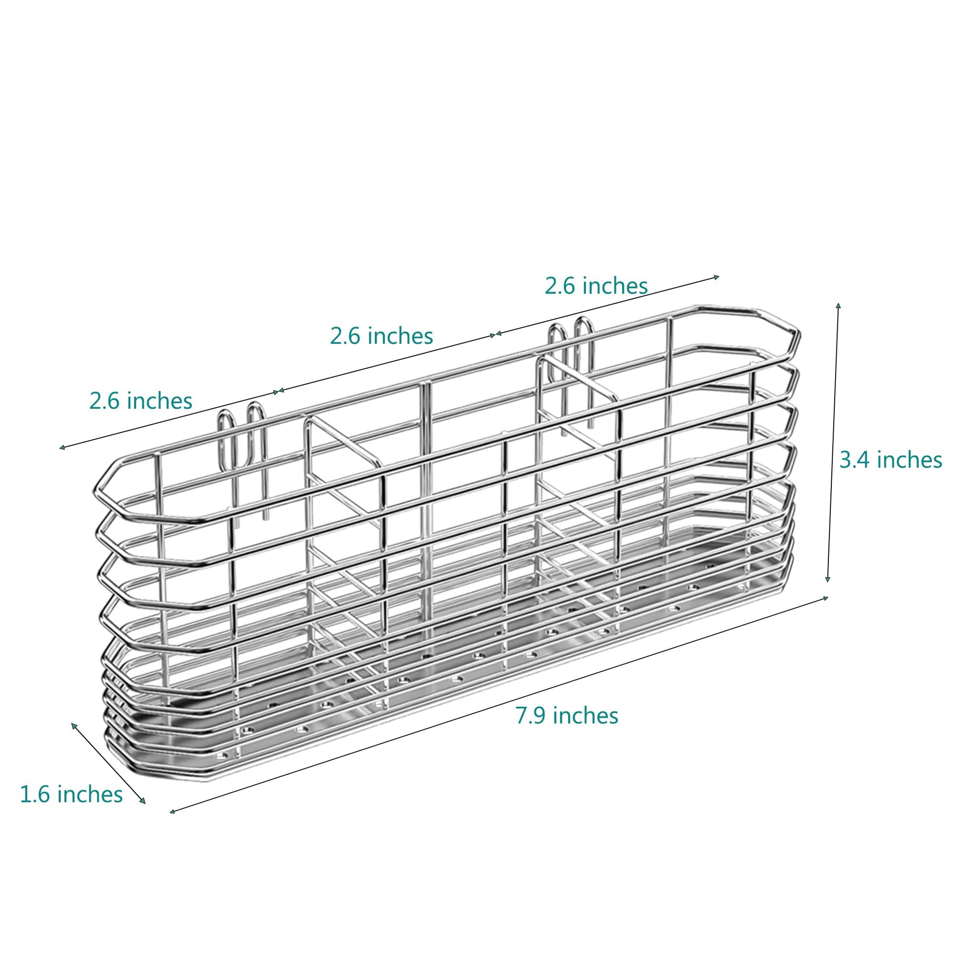 NiuYichee 304 Stainless Steel Utensil Holder, Dish Drying Rack, kitchen Utensil Organizer, Knife and Fork Drainage Rack, Kitchen Drainage Basket Accessories, With Hooks, Rust Proof, Color-Silver