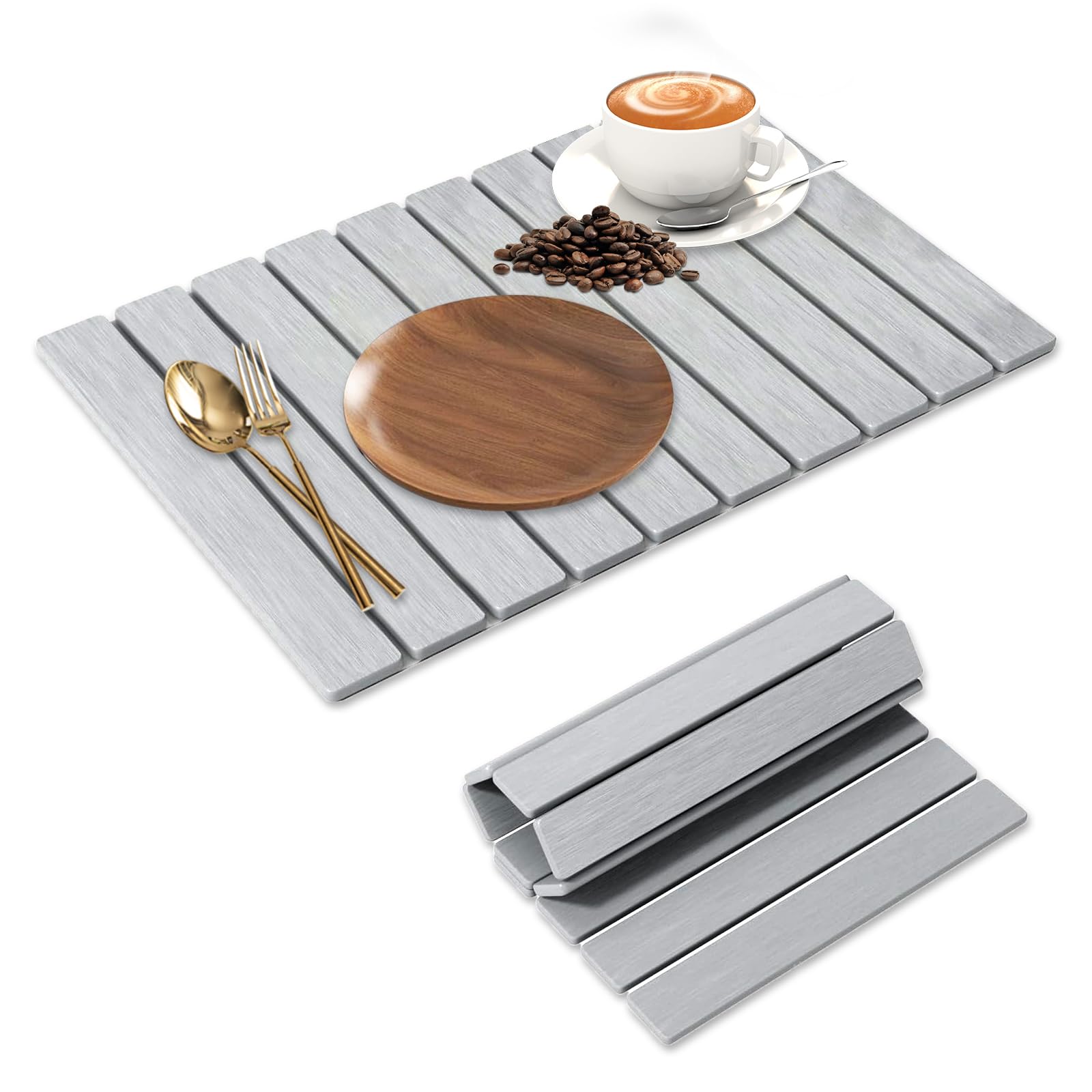 Large Stone Dish Drying Mat for Kitchen Counter, 24"×16" – Quick Drying Diatomaceous Earth, Super Absorbent, Non-Slip, Birthday Gfts for Women Mom Grandma