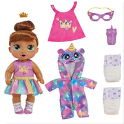 Baby Alive Super BFF Sophia Sparkle Brown Hair Dress Up Baby Doll Playset, 11 Inches, Toys for 3 Year Old Girls & Boys & Up (Amazon Exclusive)