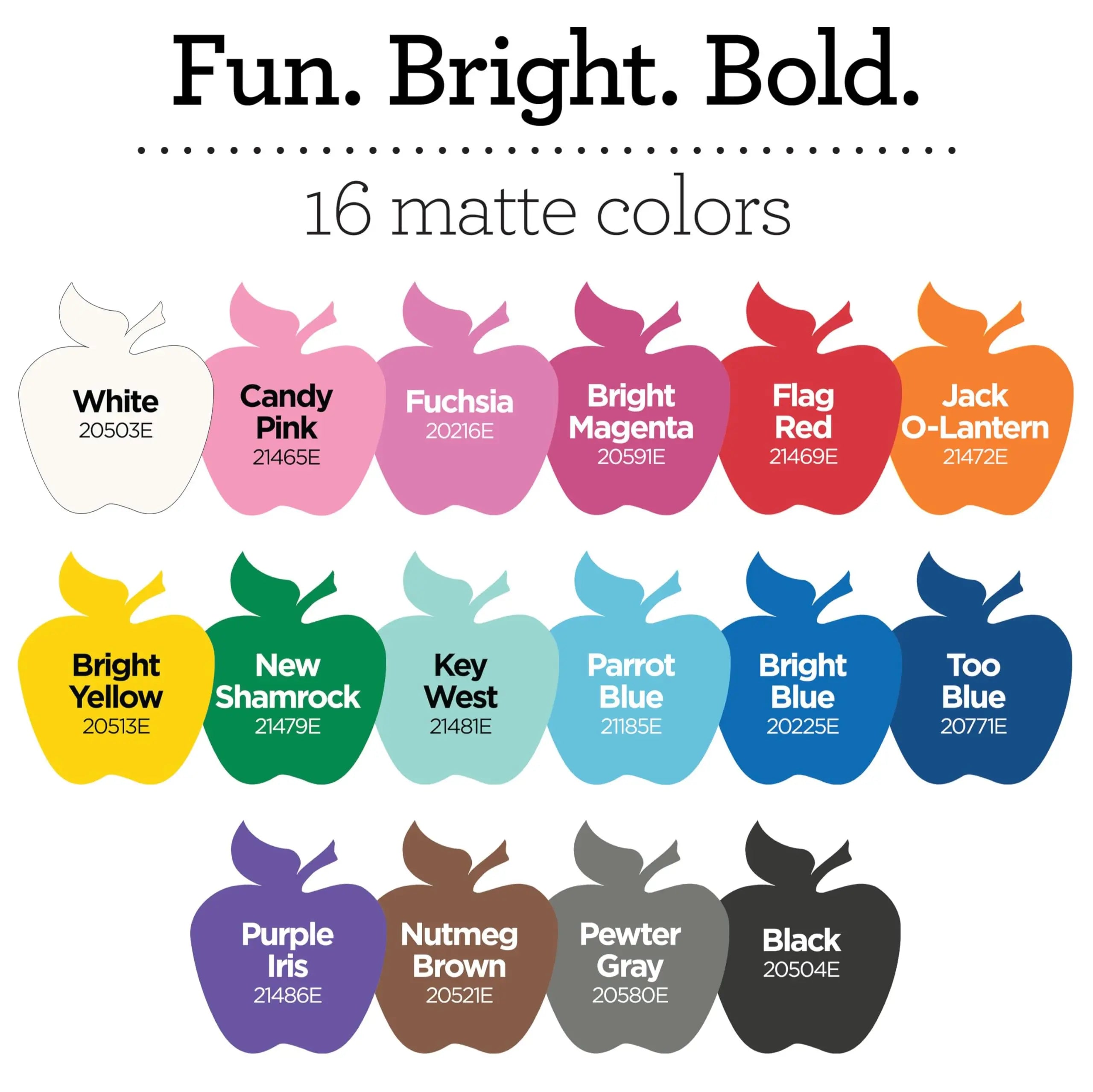 Apple Barrel, Vibrant Spectrum Collection Acrylic Craft Paint, PROMOABIII, 2 fl oz each, 16 assorted matte colors, 16 count