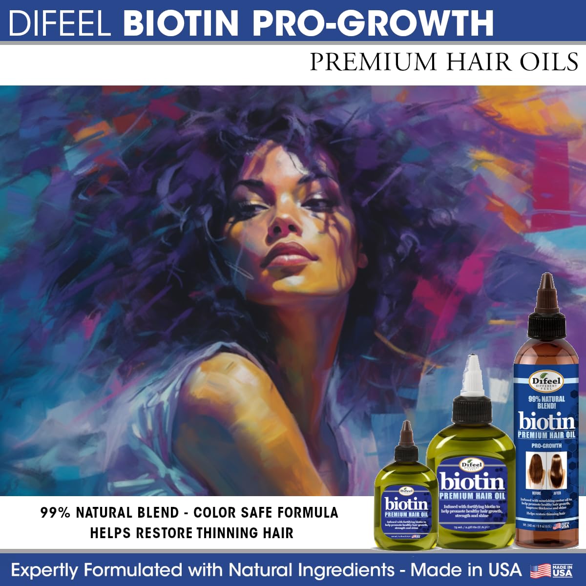 Difeel Premium Biotin Hair Oil 7.1 oz.