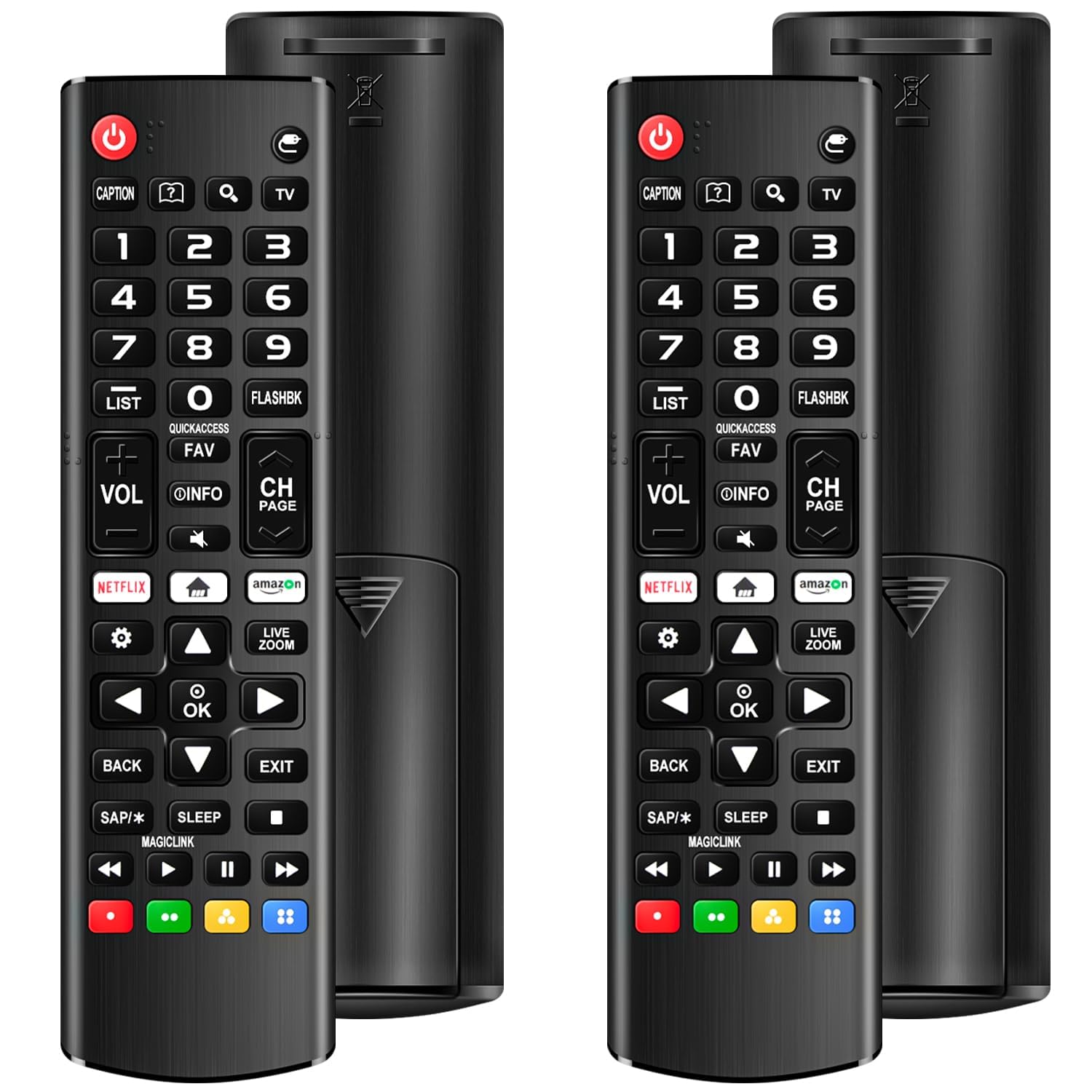 (Pack of 2) Universal Remote for LG Smart TV, Compatible with All LG TV Remote Control LCD LED OLED UHD HDTV 3D 4K Smart TV Models, Replacement Remote for LG Smart TV with Netflix Amazon Shortcuts Key