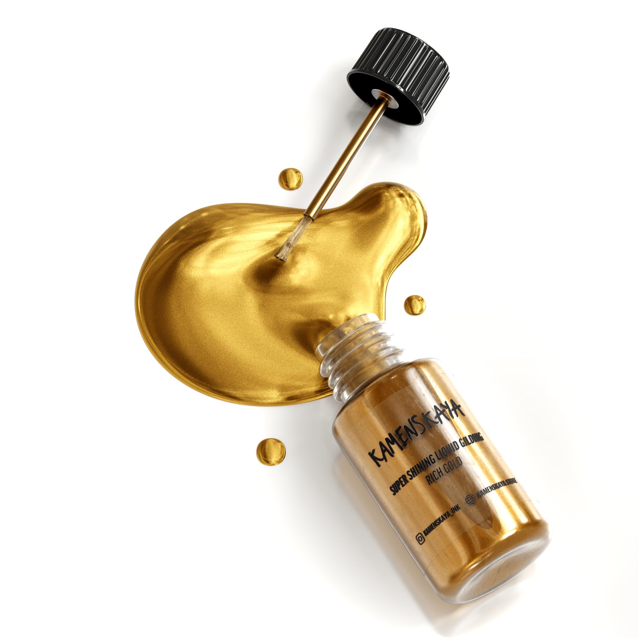 KAMENSKAYA Liquid Gold Leaf Paint - Alcohol Based Fast Drying Rich Gold Liquid Leaf, 0.68 fl oz (20 ml)