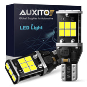 AUXITO 912 921 LED Bulb for Backup Light Reverse Lights High Power 2835 15-SMD Chipsets Error Free T15 906 922 W16W Bulbs, 6000K White, Exterior Light Bulbs (Upgraded, Pack of 2)