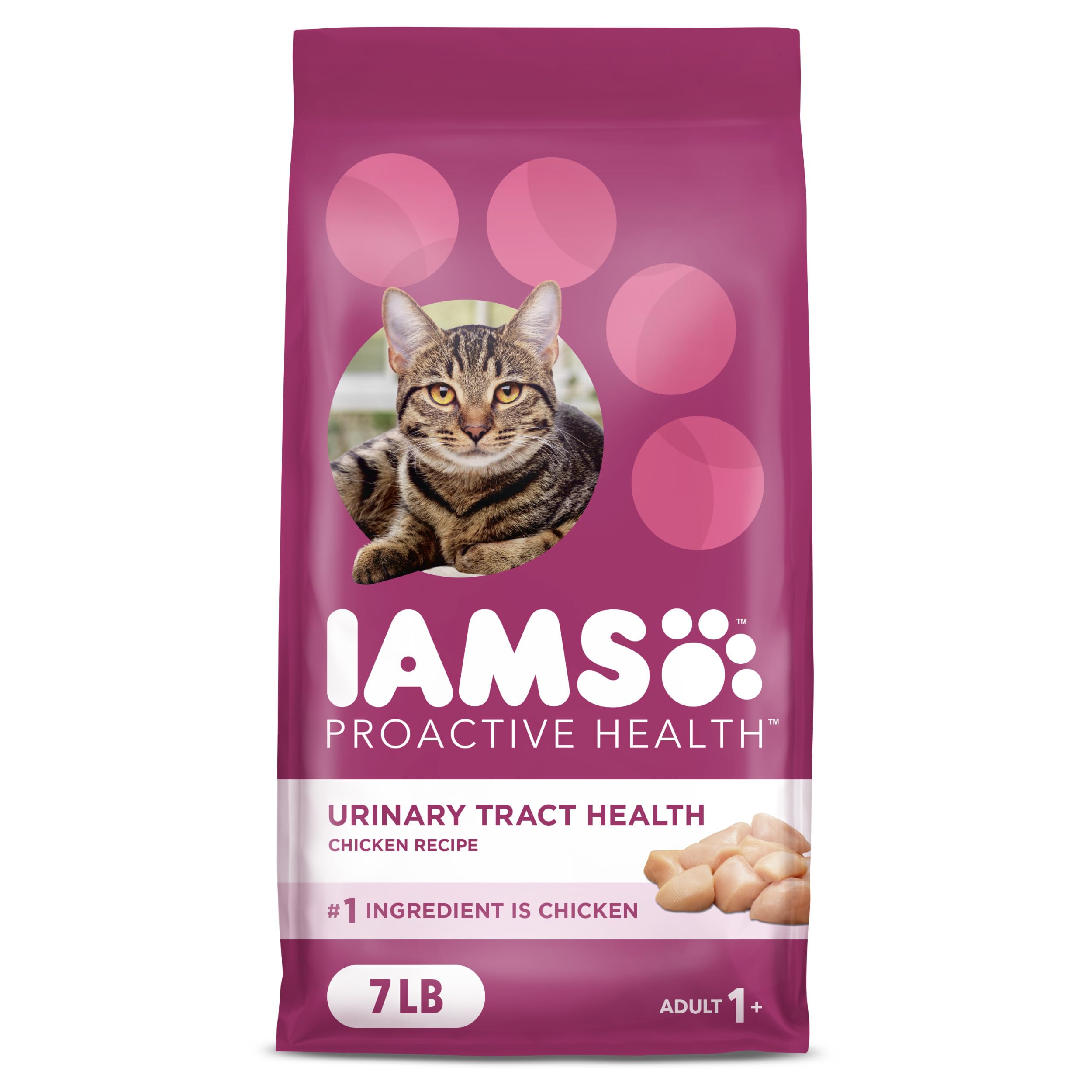 IAMS Proactive Health Adult Urinary Tract Health Dry Cat Food with Chicken, 7 lb. Bag