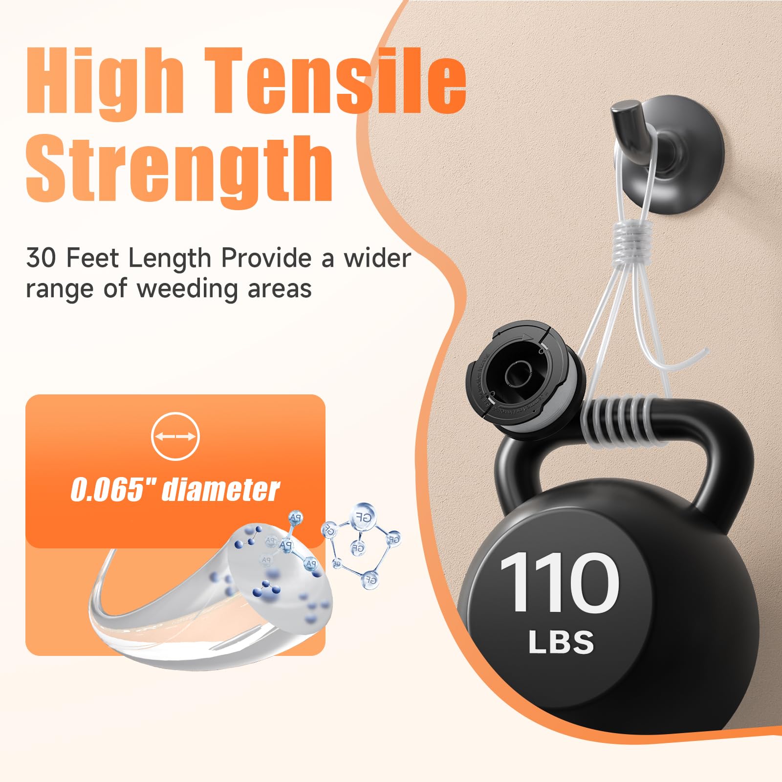 Replacement Spool for Black+Decker 12 Pack Trimmer String 0.065" AF-100 Autofeed Replacement Spools(12 Spool+4 Caps)