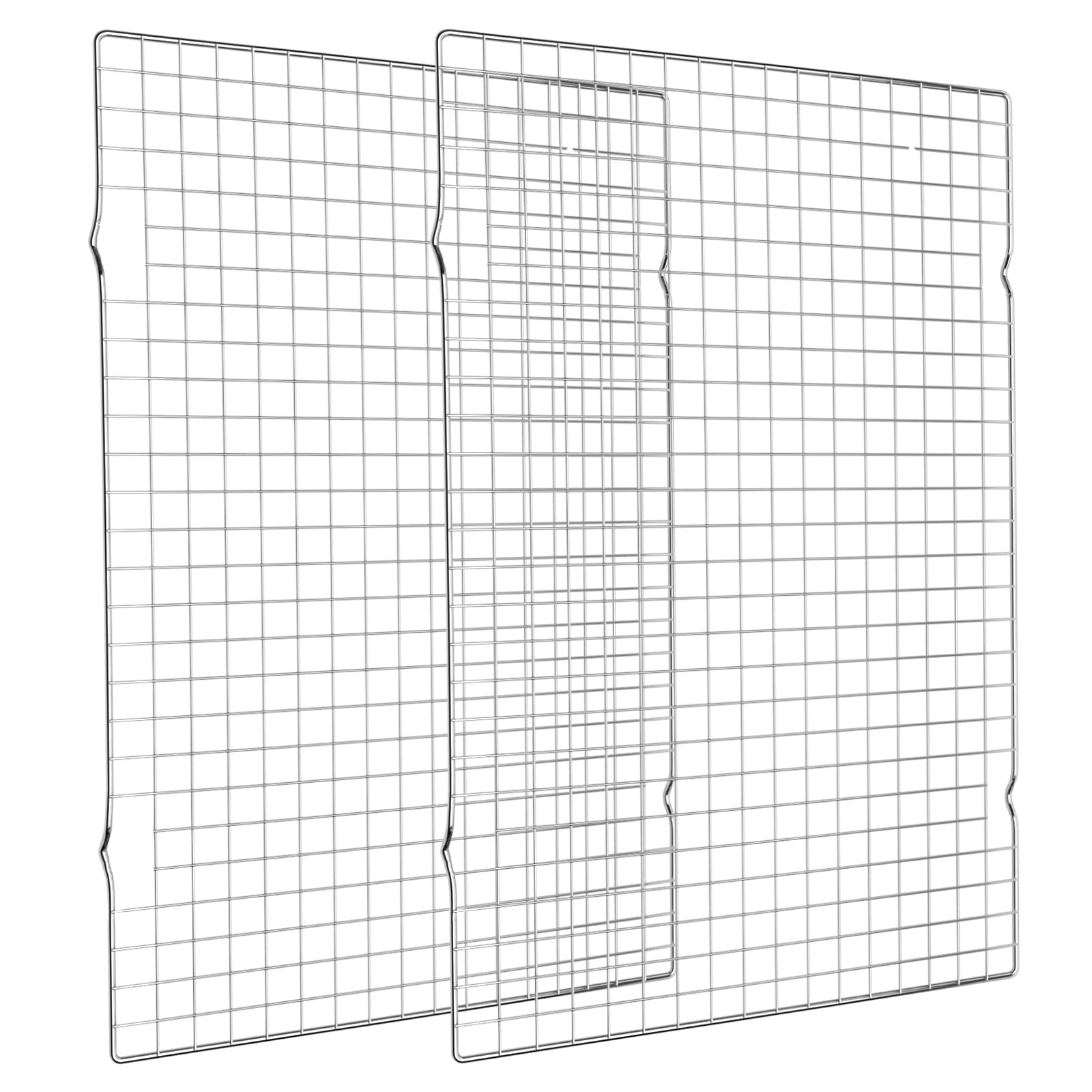 Cooling Rack for Baking 2-Pack, 16x10 Inches Baking Rack, Thick Wire Cookie Rack for Cooking, Roasting, Grilling, Drying, Oven Safe, Fits Half Sheet Pan, Silver