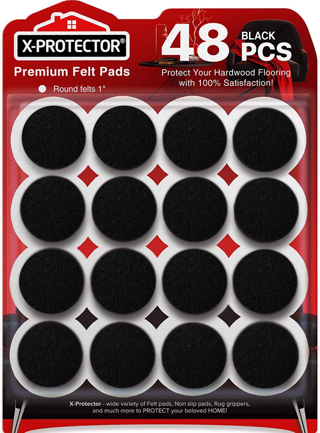 Felt Furniture Pads X-PROTECTOR 133 PCS Premium Furniture Pads - Felt Pads Furniture Feet Best Wood Floor Protectors - Protect Your Hardwood & Laminate Flooring! Brown and Beige