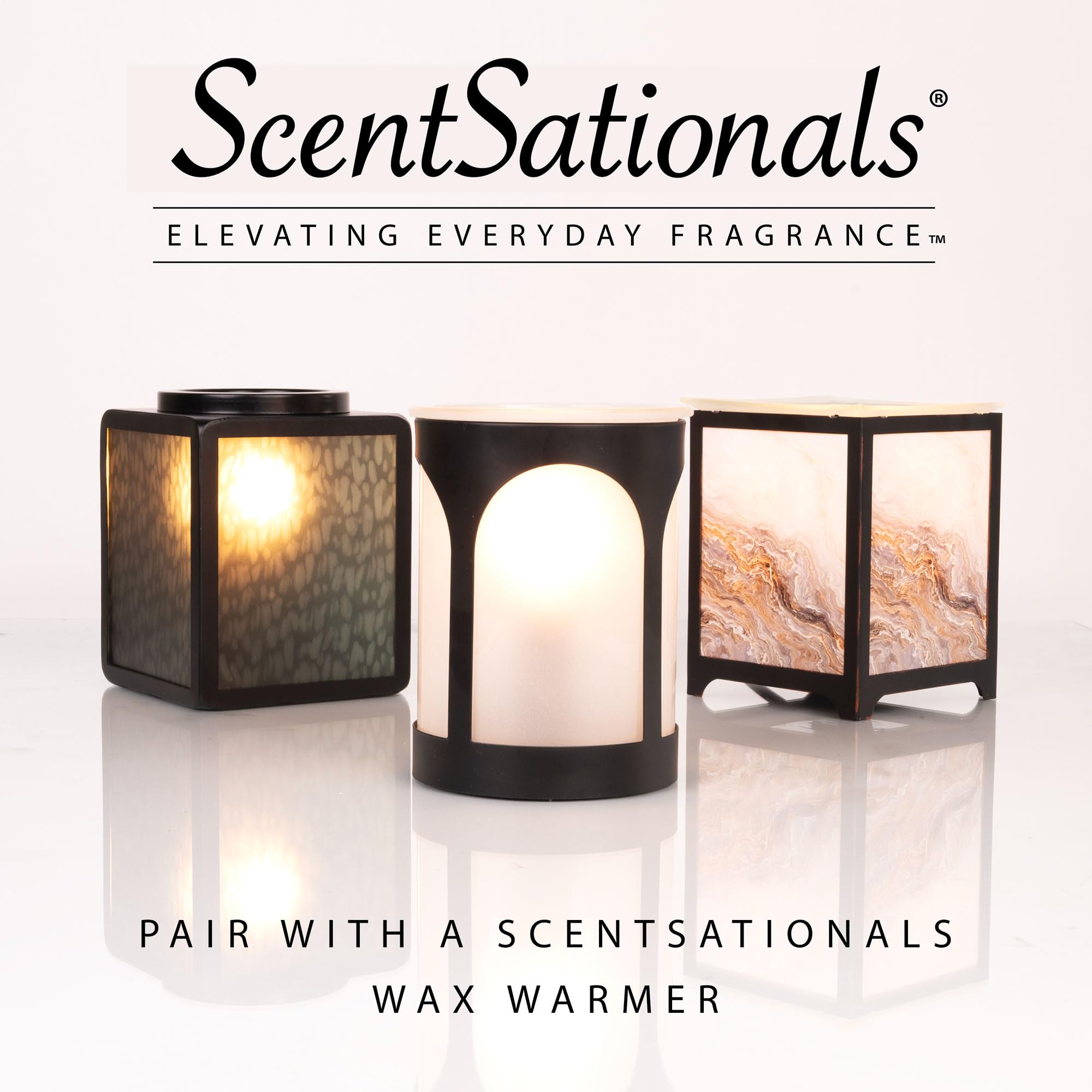 Scentsationals Wax Melts Moodscapes - Tranquility 4-Pack – Long Lasting Wax Cubes with Strong Scent for Warmers – Includes Zen, Illusion, Enchanted & Dream Cloud – 10oz (24-Cubes)
