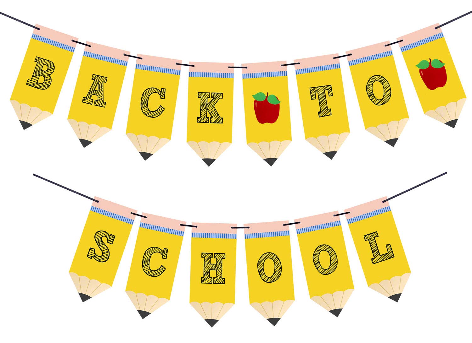 Banner mit Bleistiften für den Schulanfang – Banner für den ersten Schultag – Banner für den Schulanfang – Klassenzimmerdekoration – Lehrer-Banner – Partydekorationen für den Schulanfang