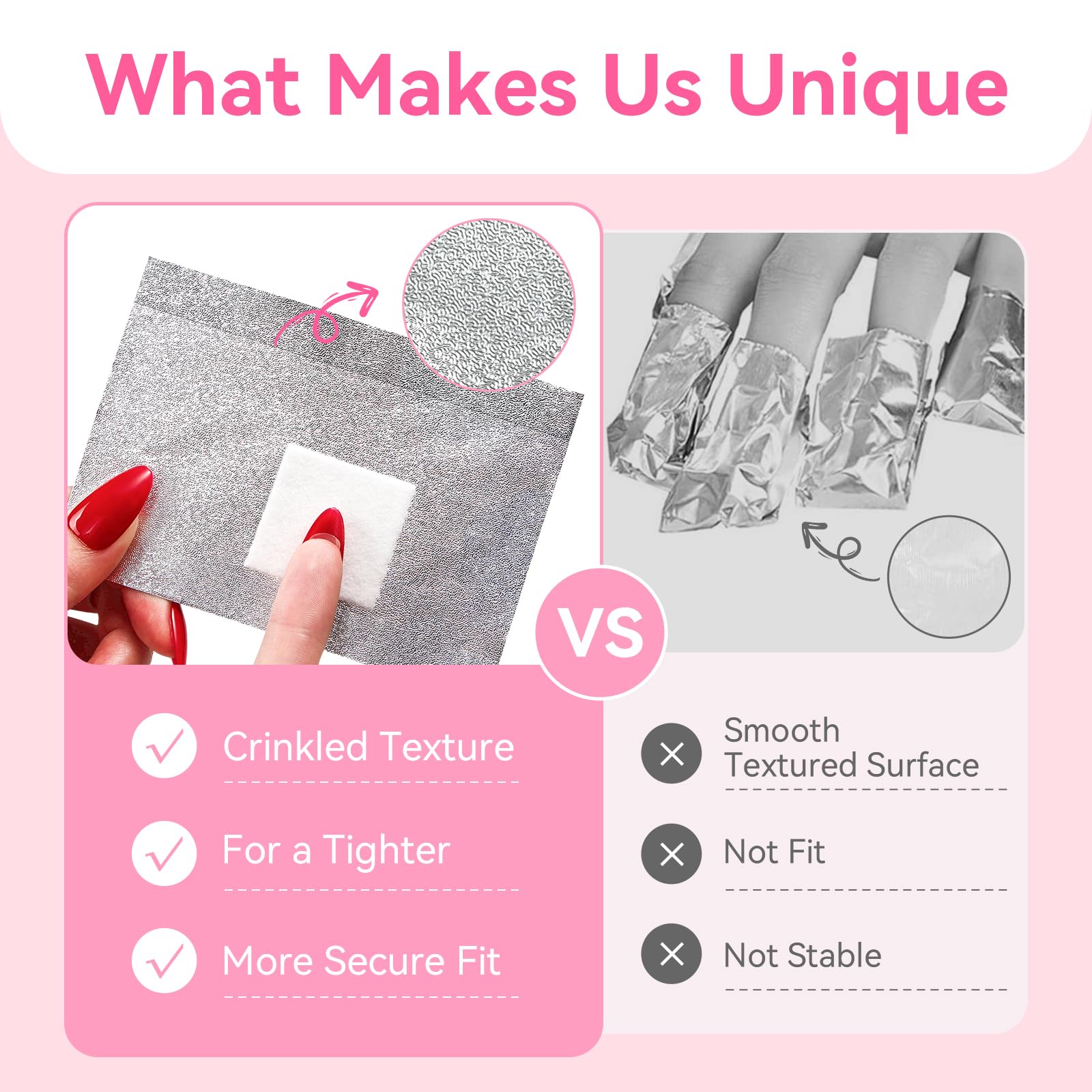 Makartt Nail Polish Remover - 100pcs Nail Foil Wraps for Soak Off Gel Polish Remover, with 1.18inch Pre-attached Lint Free Cotton Pads For Nails, Non Acetone Nail Polish Remover