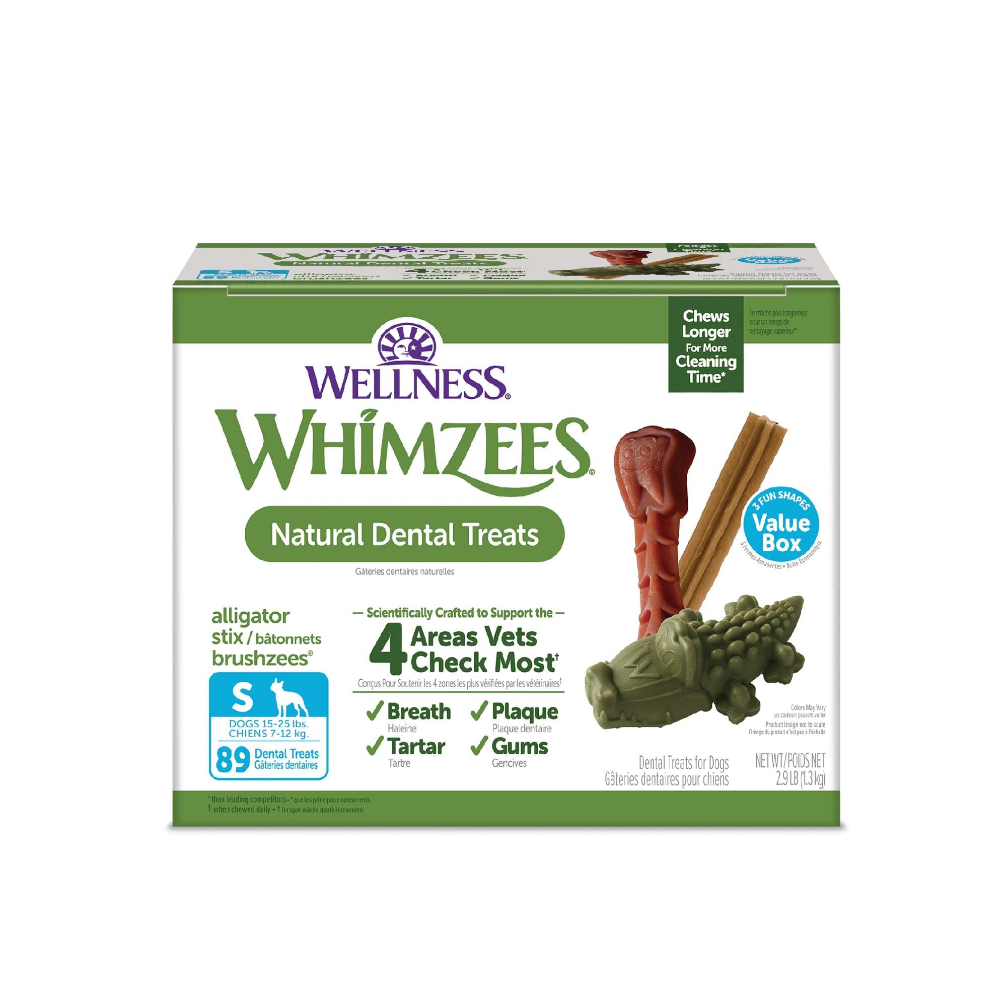WHIMZEES by Wellness Small Dental Chews Variety Box: All-Natural, Grain-Free, Long Lasting Treats with Grooved Design for Improved Cleaning Ã¢ÂÂ Freshens Breath & Reduces Plaque Ã¢ÂÂ 56 Count
