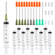 10ml Glue Applicator Syringe with 14G 16G 18G Blunt Tip Needle and Cap, Suitable for Ink, Epoxy, Woodworking, Craft, Liquid Dispensing