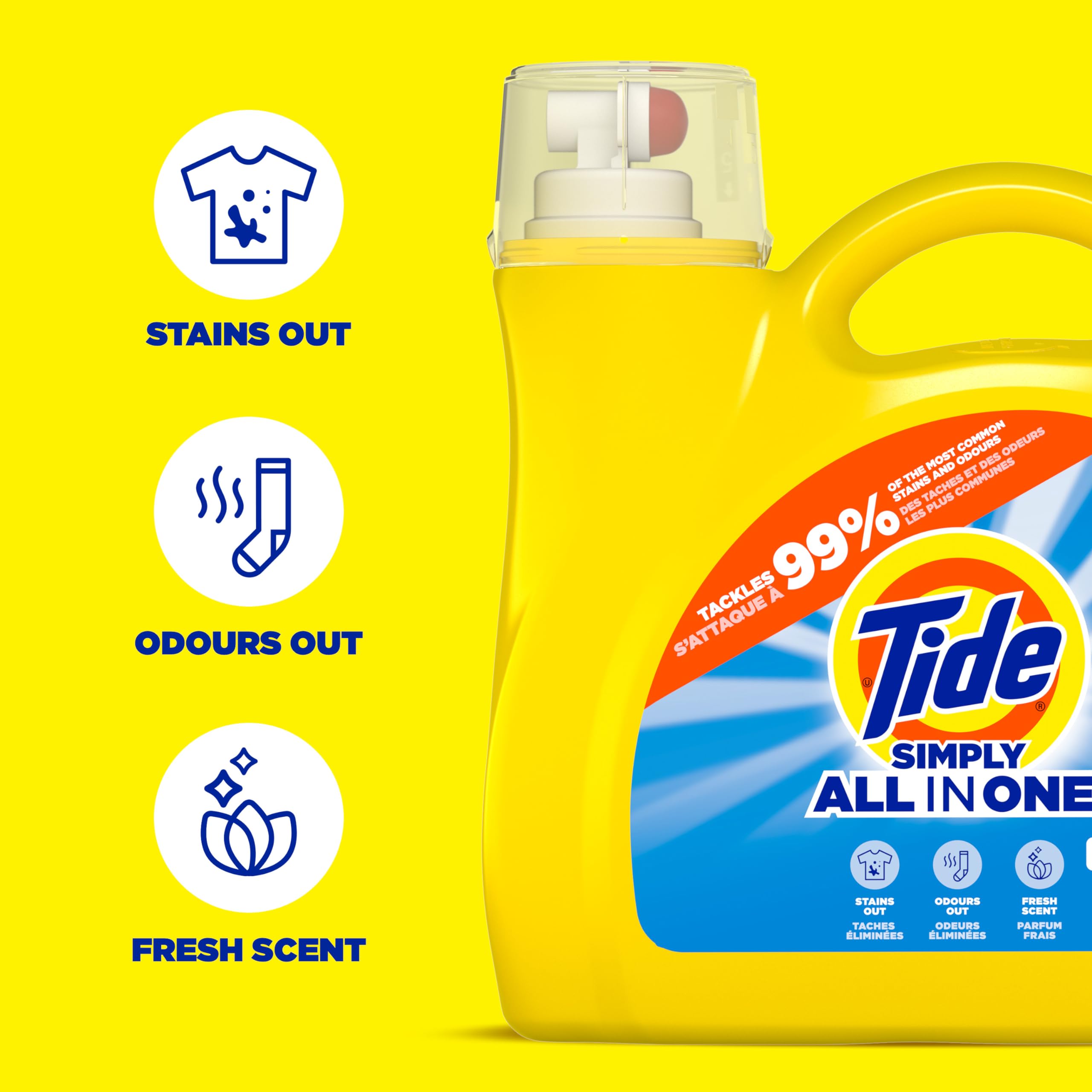 Tide Simply Liquid Laundry Detergent, Refreshing Breeze, 168 oz, 128 Loads, Tide Liquid Laundry Detergent, Laundry Soap