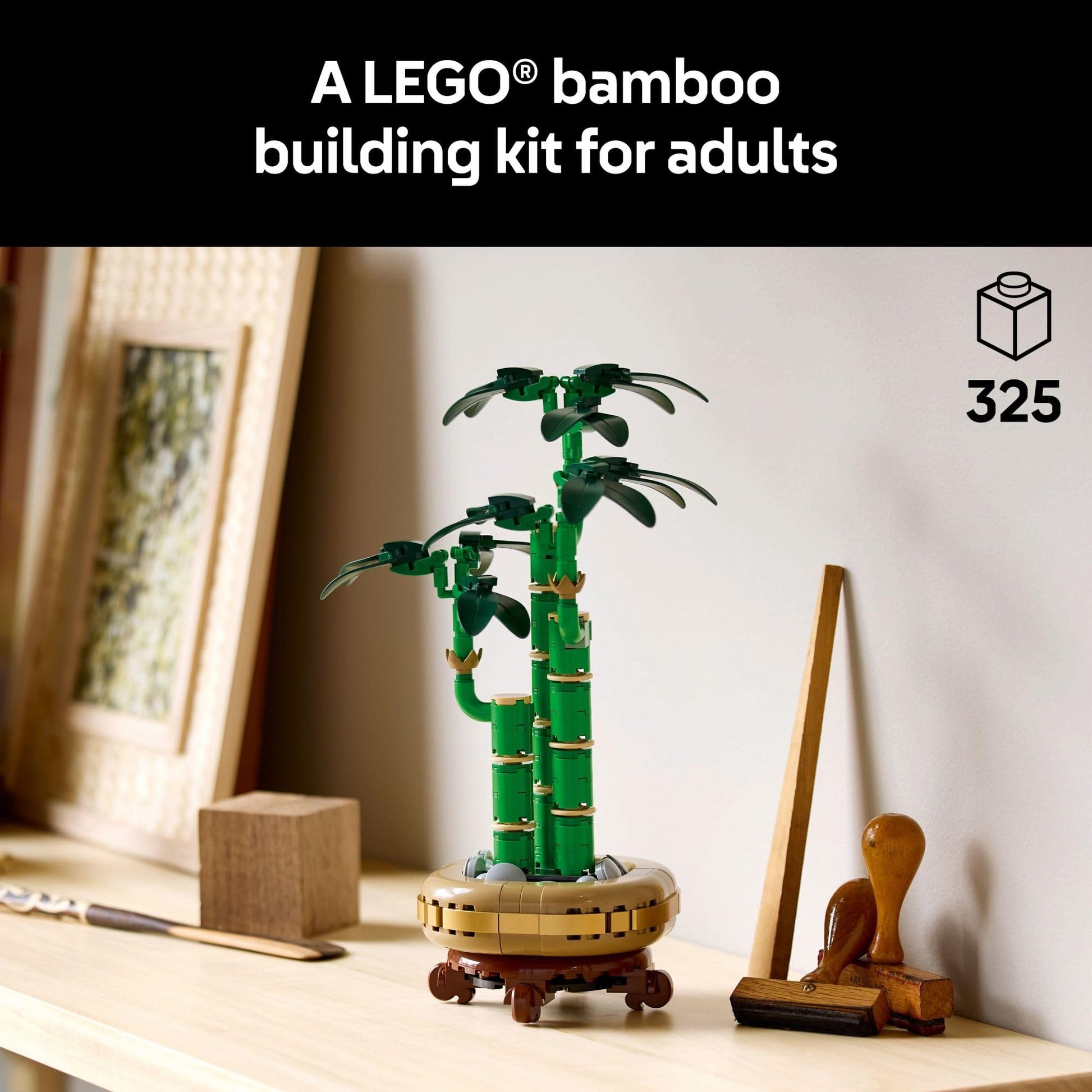LEGO Botanicals Lucky Bamboo Building Set - Artificial Plant for Indoor Home Décor, Adults Ages 18+ - Fake Plant Decoration for Table, Desk, Office - Gift for Birthdays - 10344