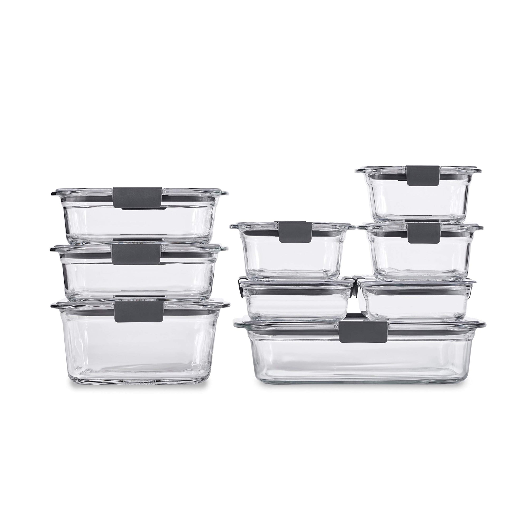 Rubbermaid Brilliance Glass Storage 3.2-Cup Food Containers with Lids