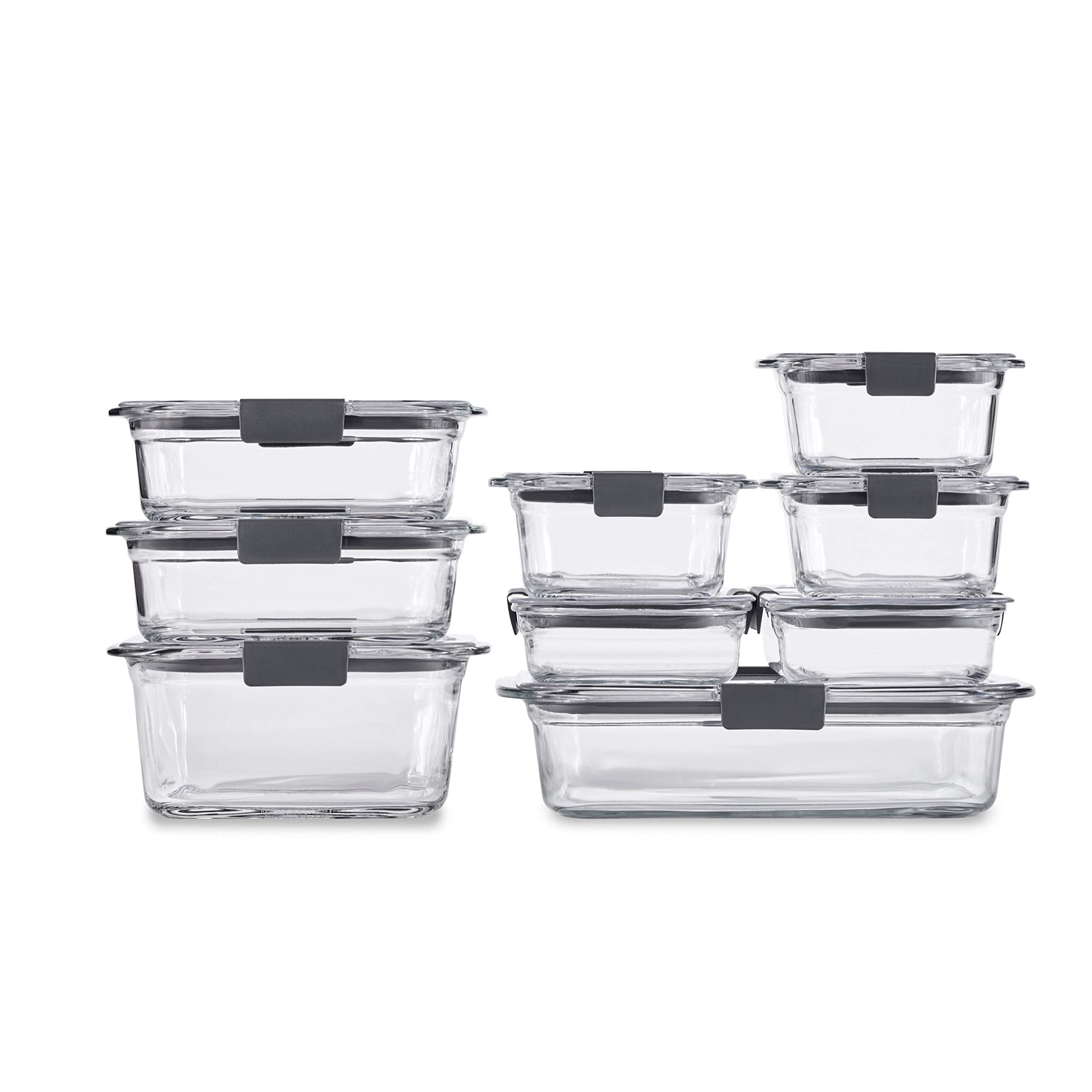 Rubbermaid Brilliance Glass Storage 3.2-Cup Food Containers with Lids