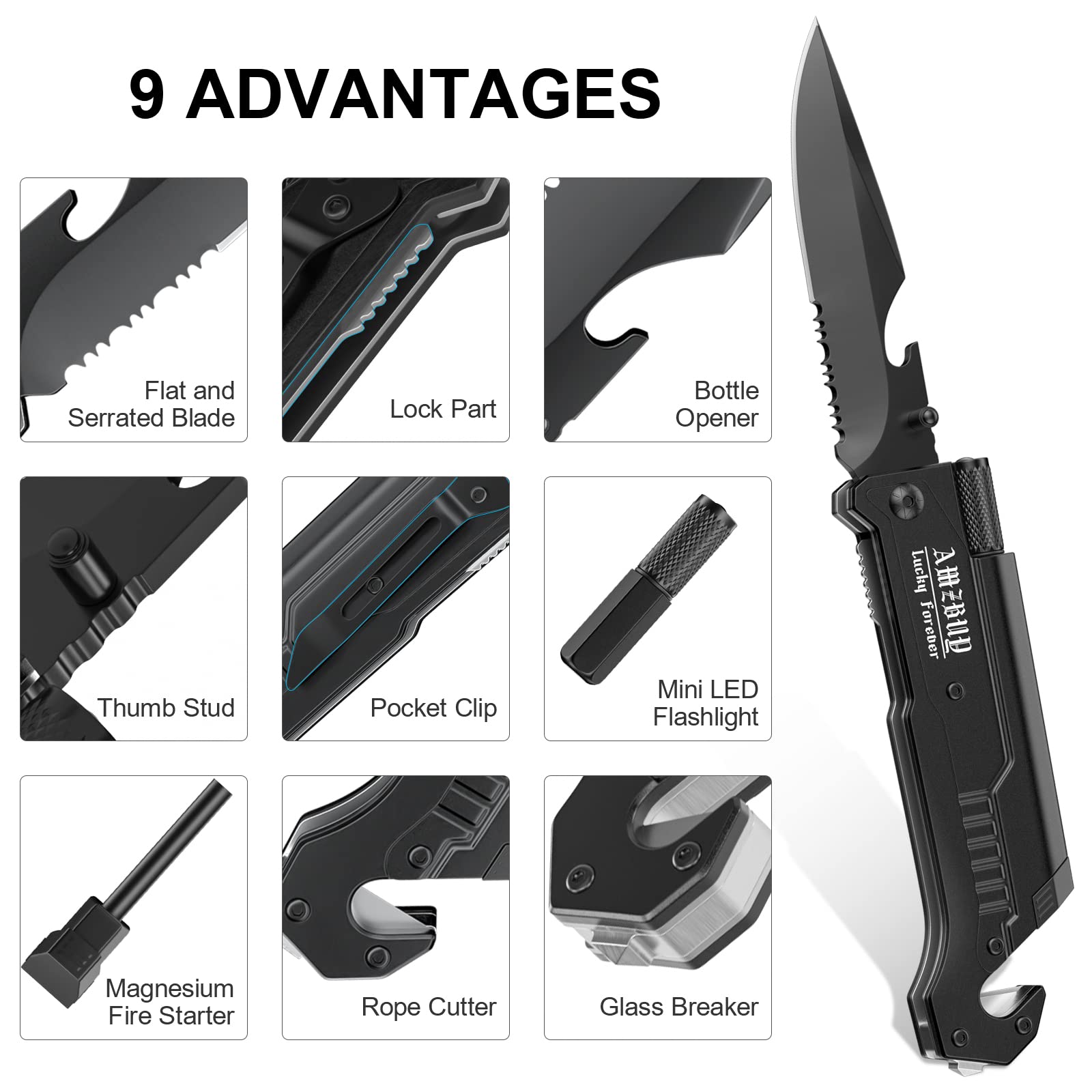 Stocking Stuffers for Men Dad Gifts 7-In-1 Multi Tool Camping Fishing Multitool Gadgets Birthday Christmas Gift for Women Adults Him Boyfriend Husband